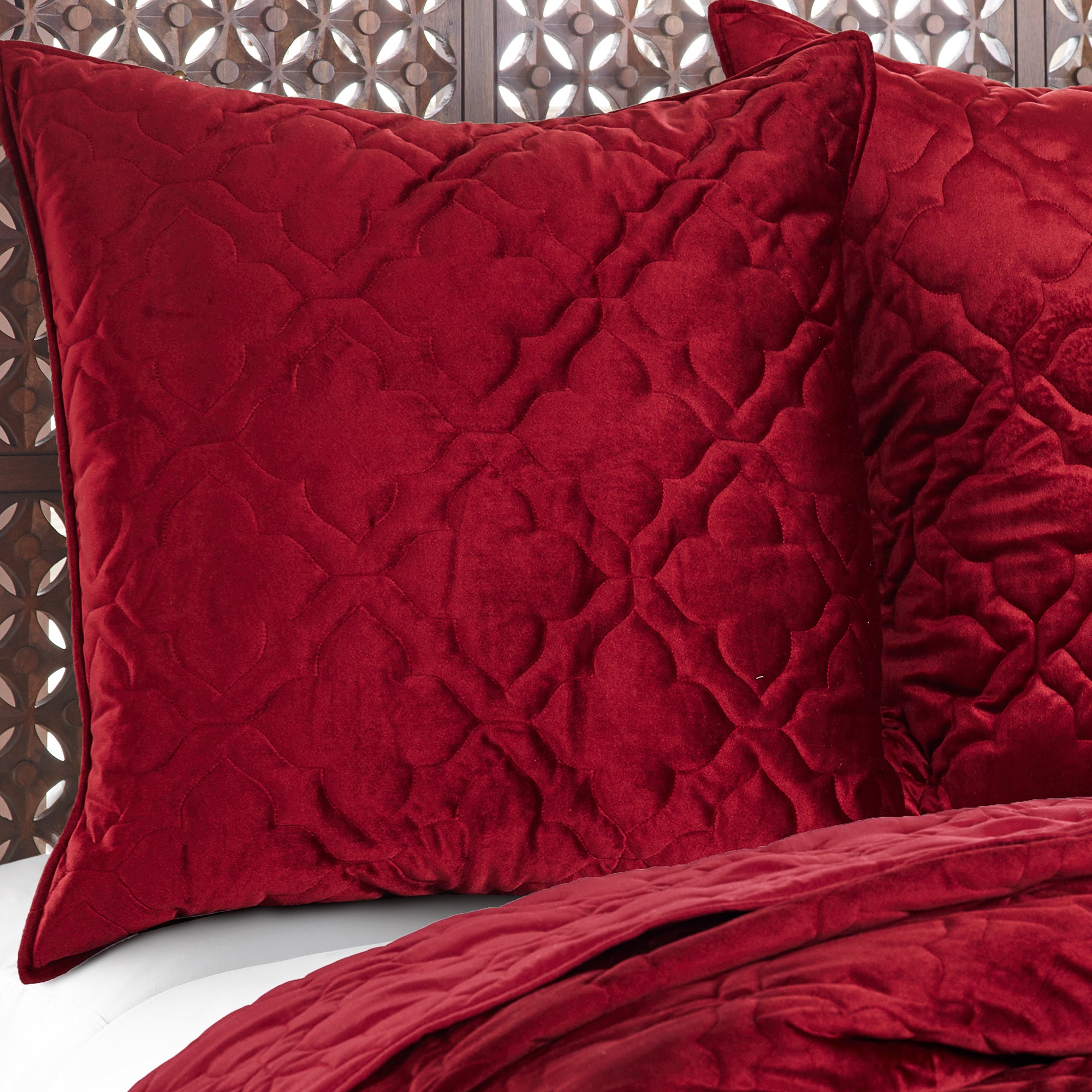 BH Caserta Velvet Red Euro Sham