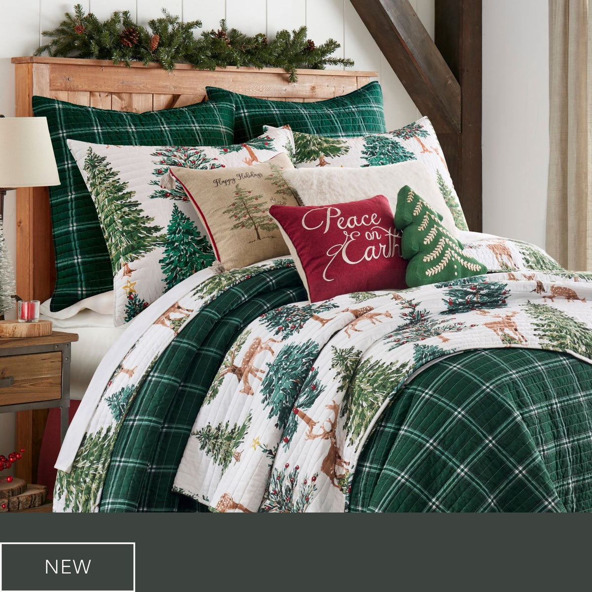 Levtex Home Christmas Grove Quilt Set with matching pillows and decor
