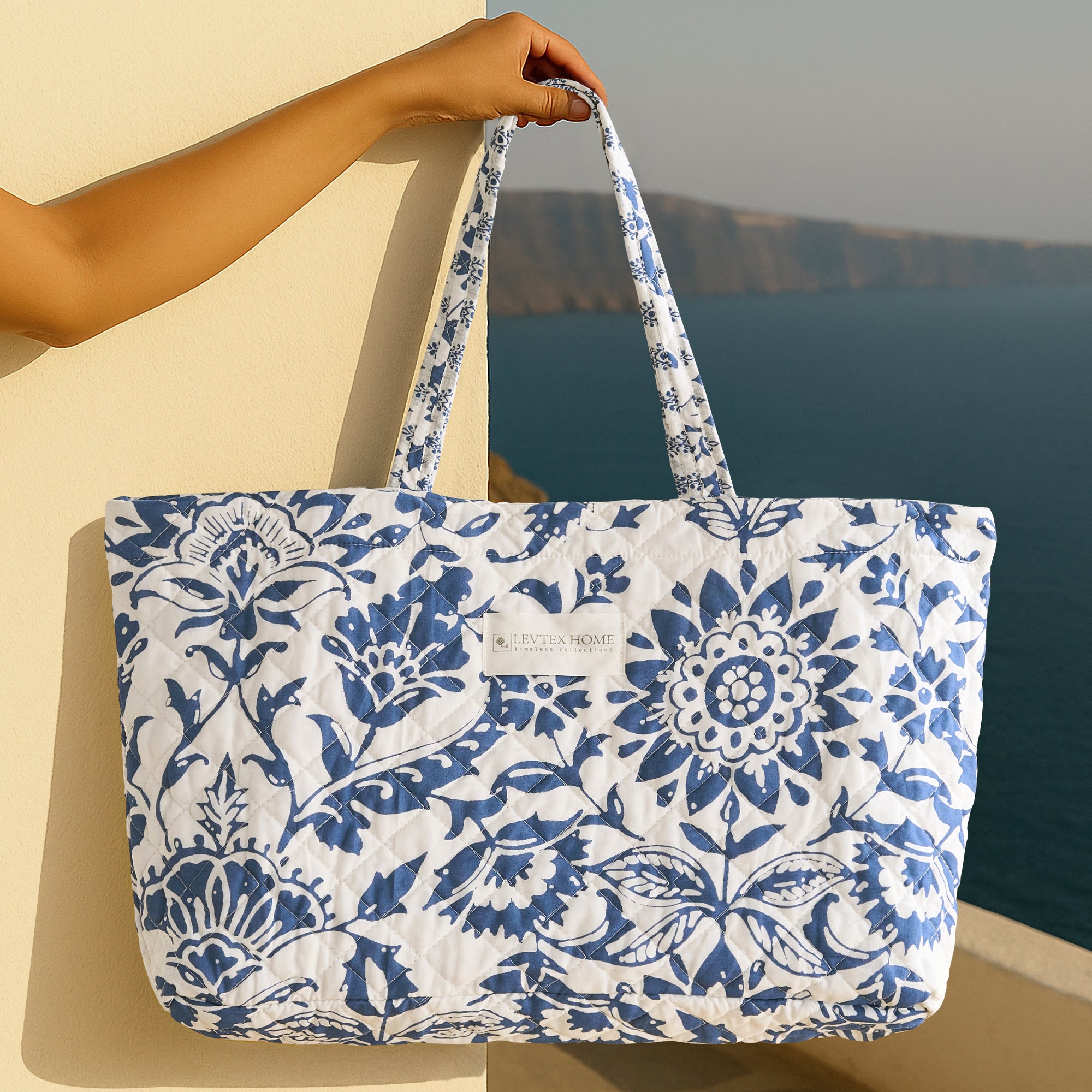 Levtex Home Clara Blue Tote Bag Tote Bags