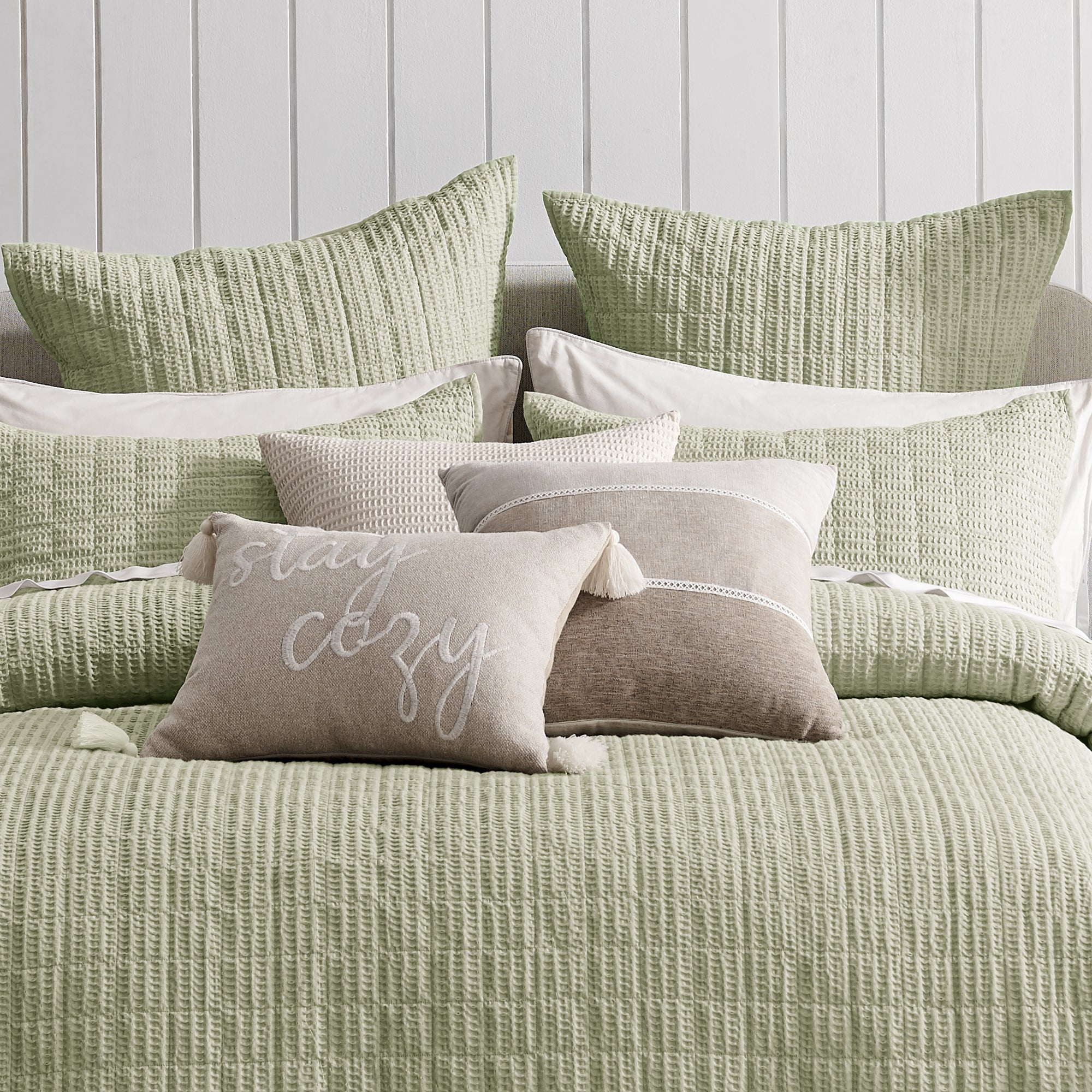 Cloud Waffle Quilted Euro Sham Set of 2