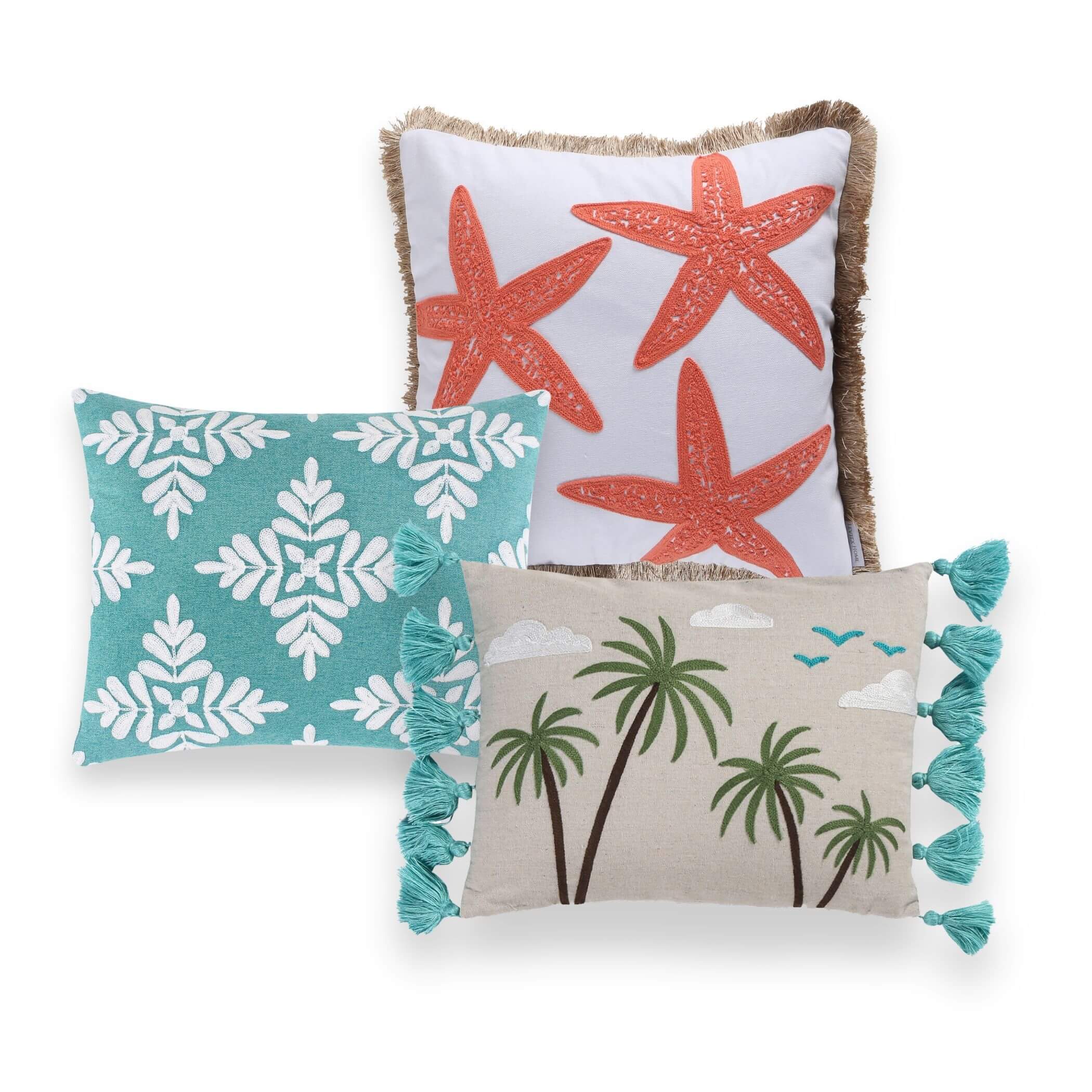 Levtex Home Coral Coastal Pillow Bundle Decorative Pillows