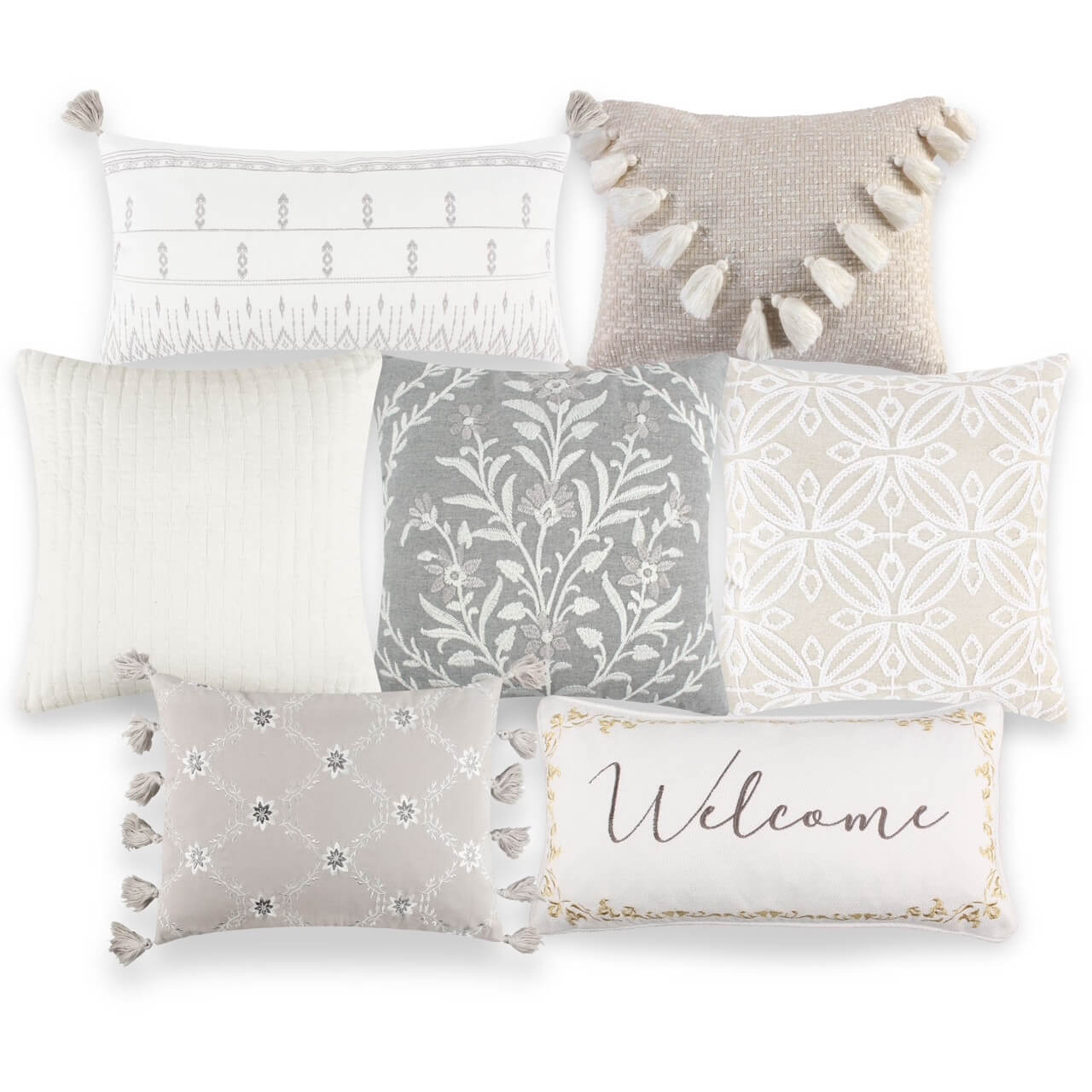 Levtex Home Cream Neutral Pillow Bundle Decorative Pillows