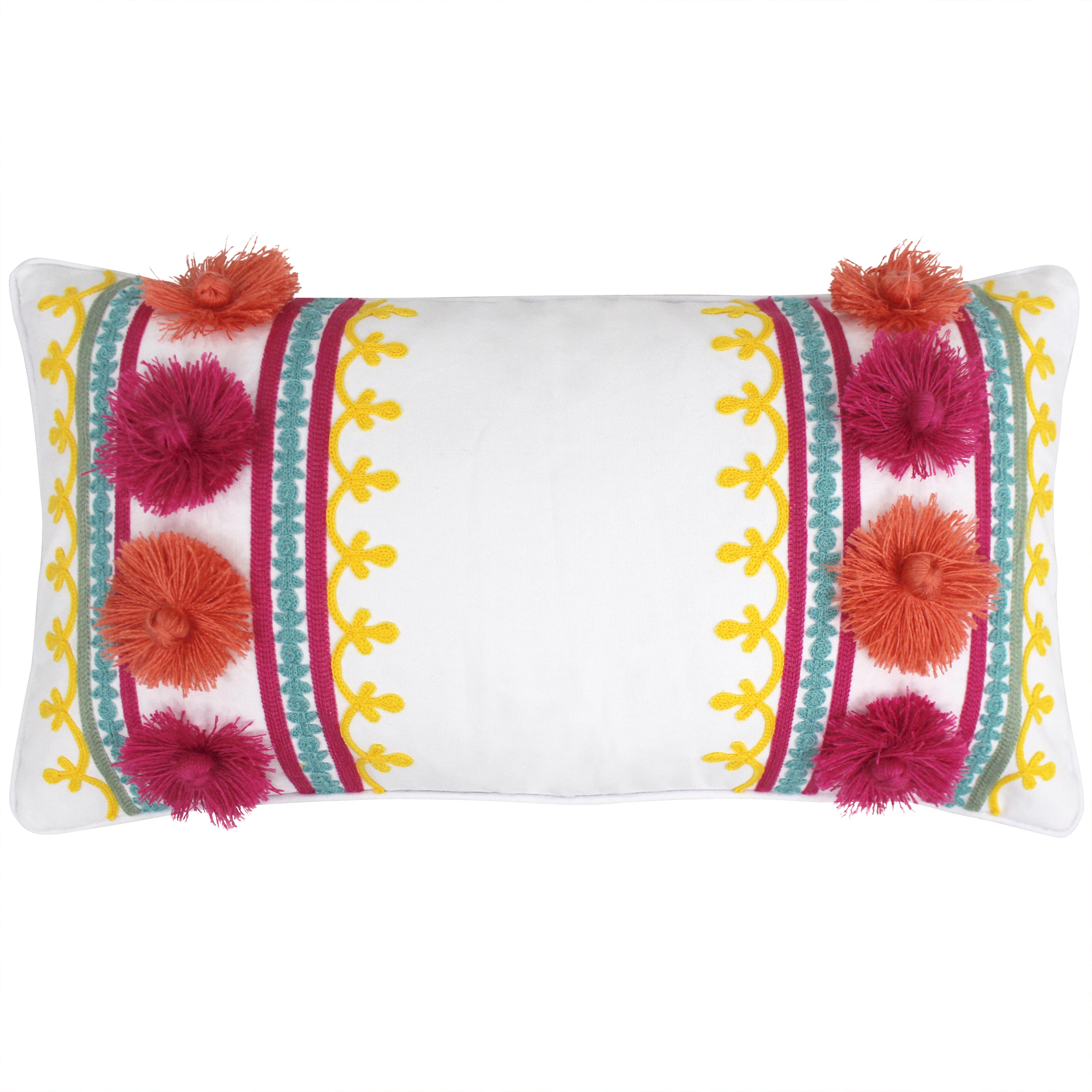 Levtex Home Grandiflora Embroidered Tassel Pillow Decorative Pillows