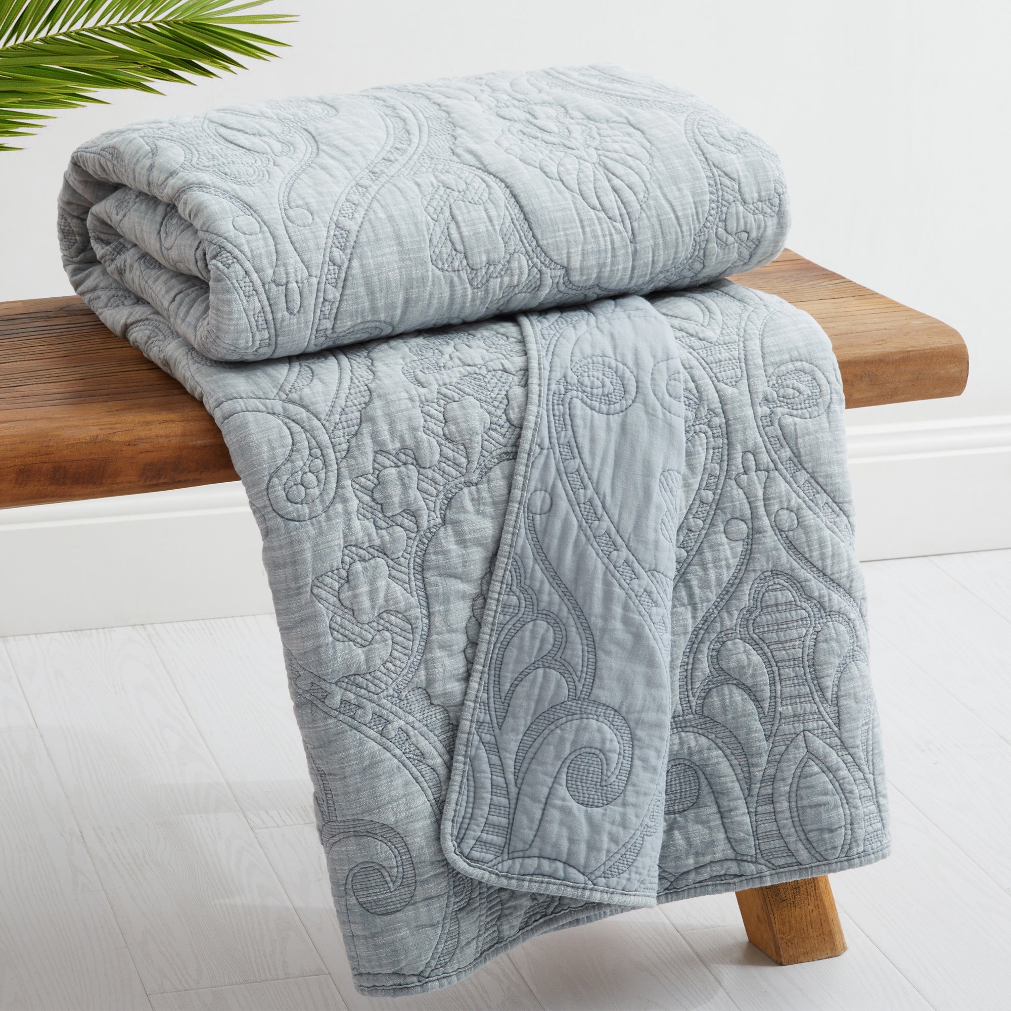 Helena Sage Quilted Throw