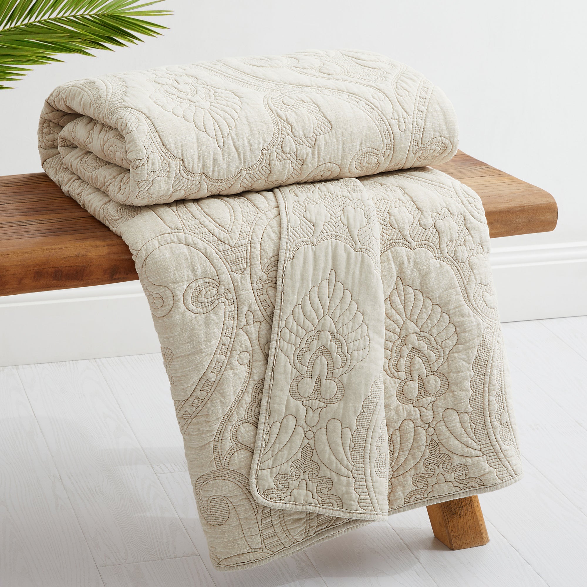 Helena Sage Quilted Throw