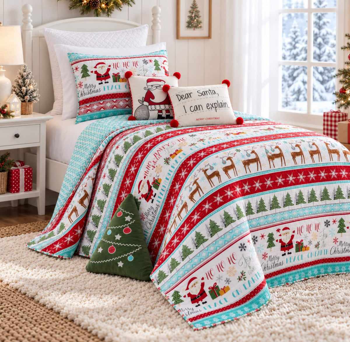 Levtex Home Ho Ho Holidays Quilt Set in Twin Size