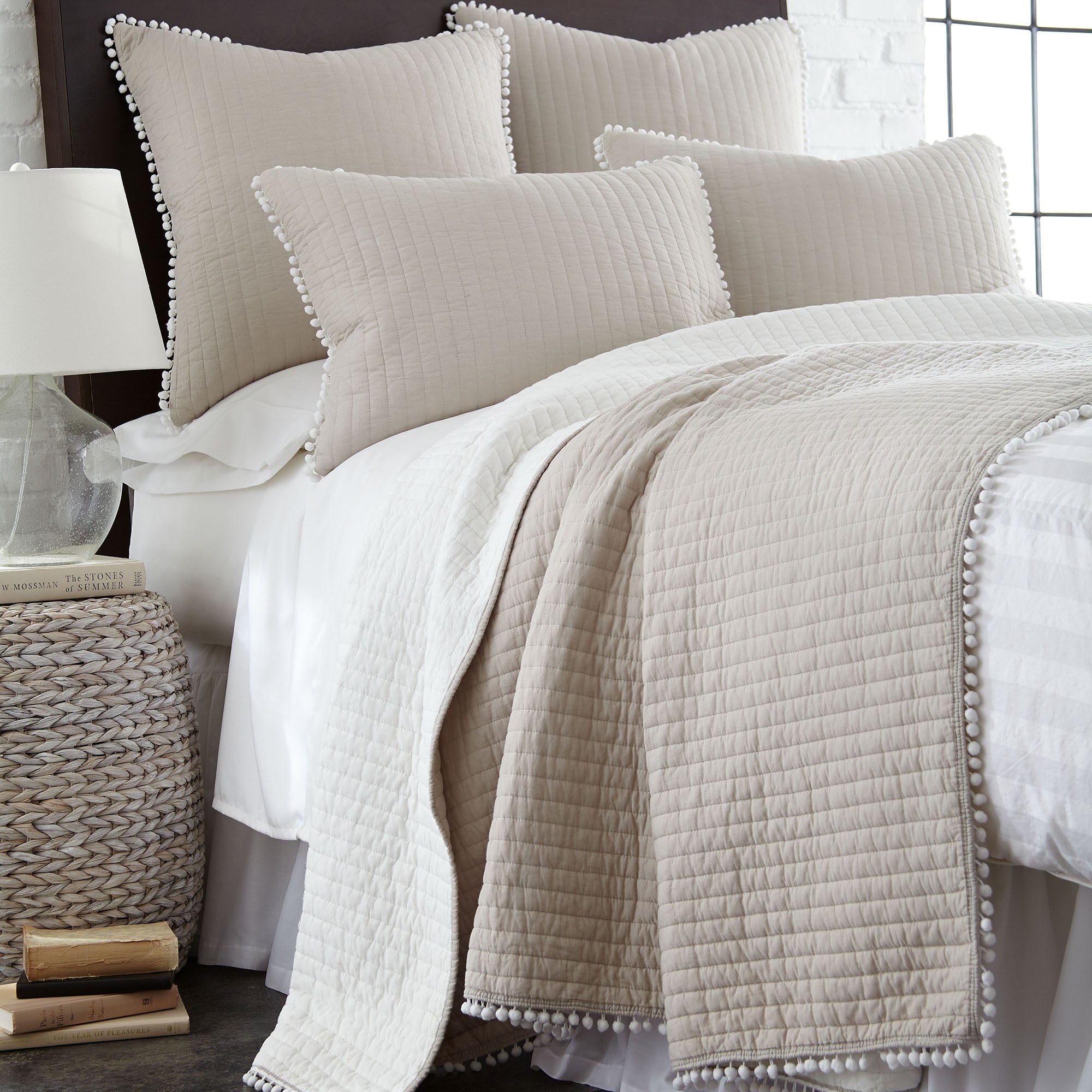 Levtex Home Pom Pom Taupe Standard Sham Shams