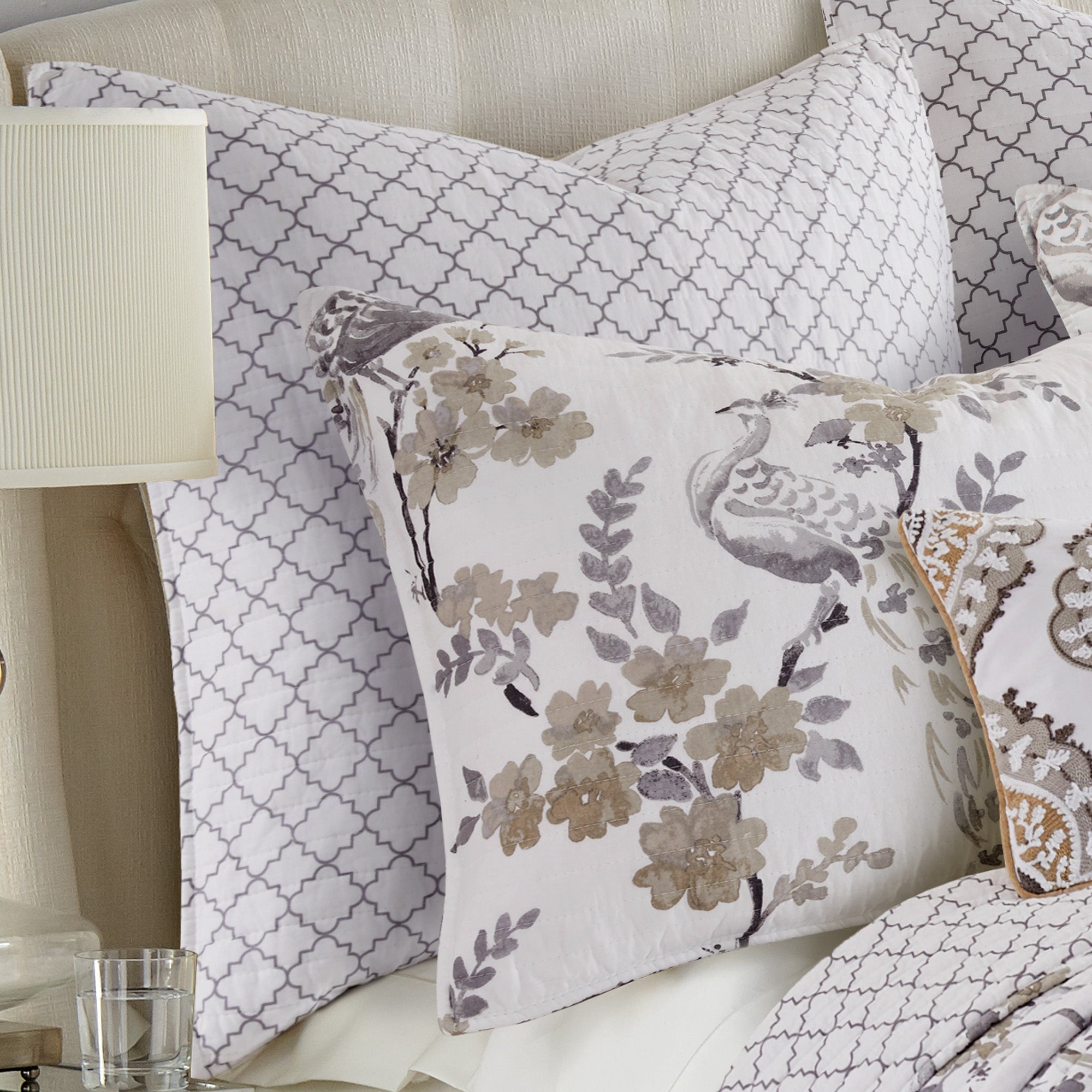 Levtex Home Pisa Grey Euro Shams Set of 2 Euro Shams