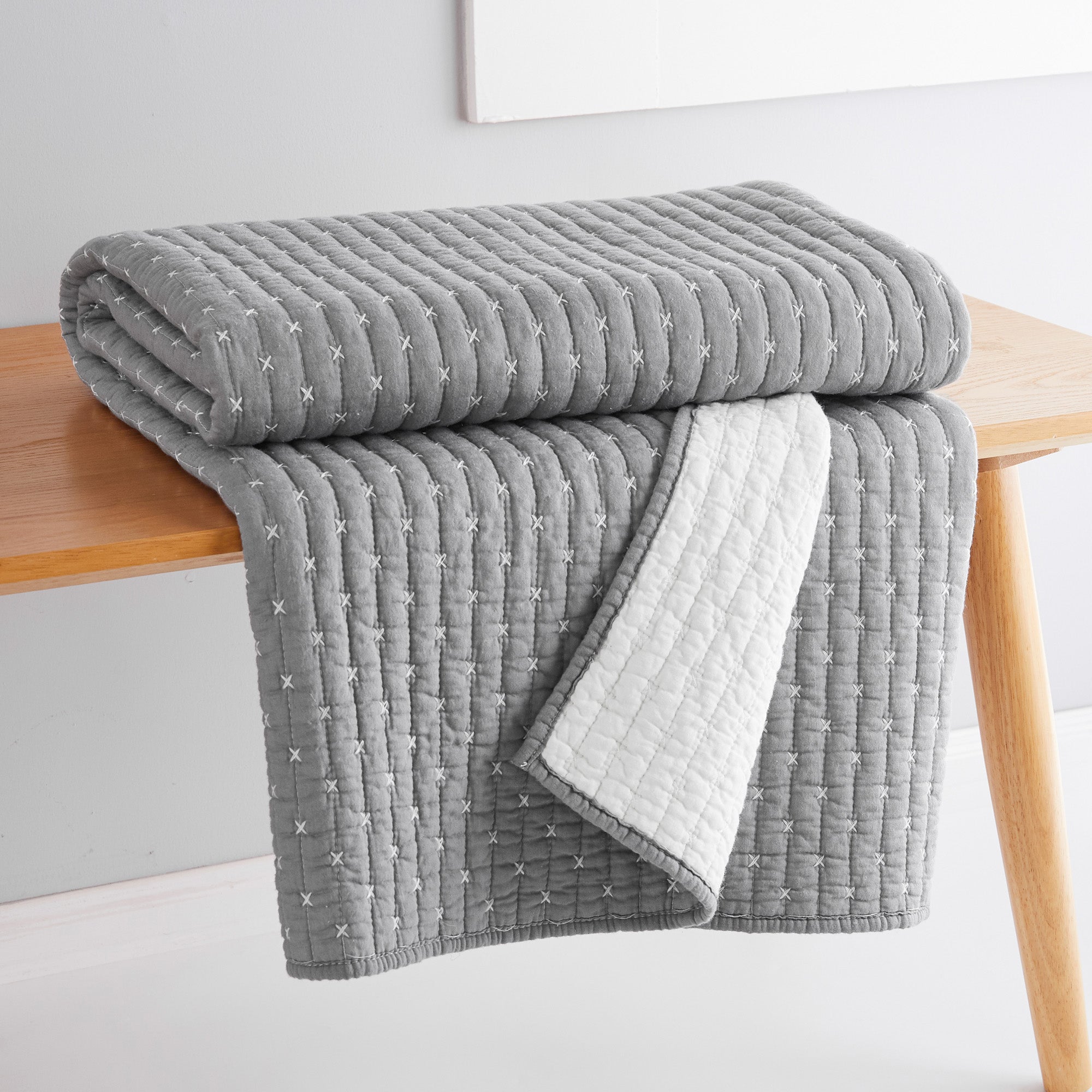Cross Stitch Quilted Throw