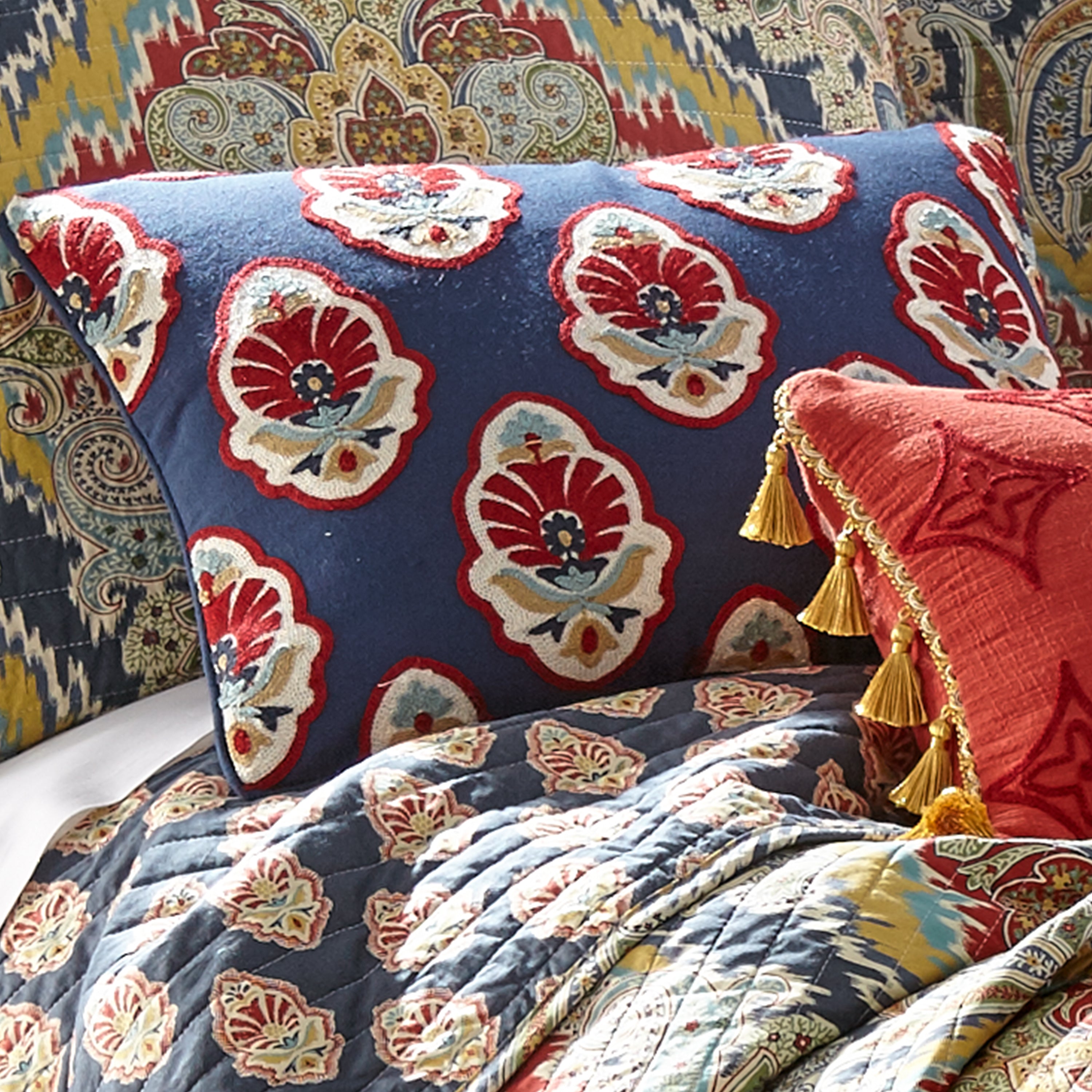 Levtex Home Moreno Embroidered Pillow Decorative Pillows