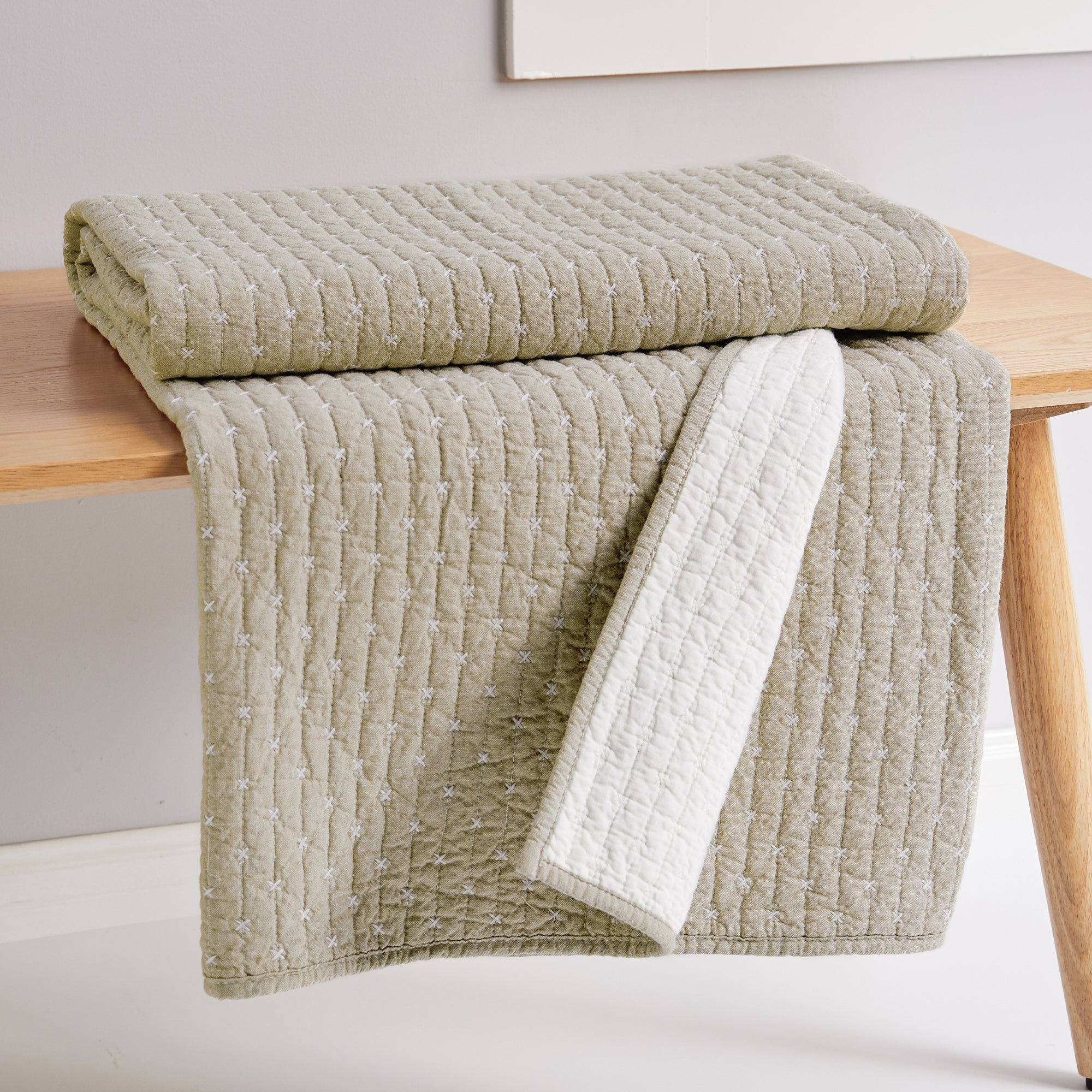 Cross Stitch Quilted Throw