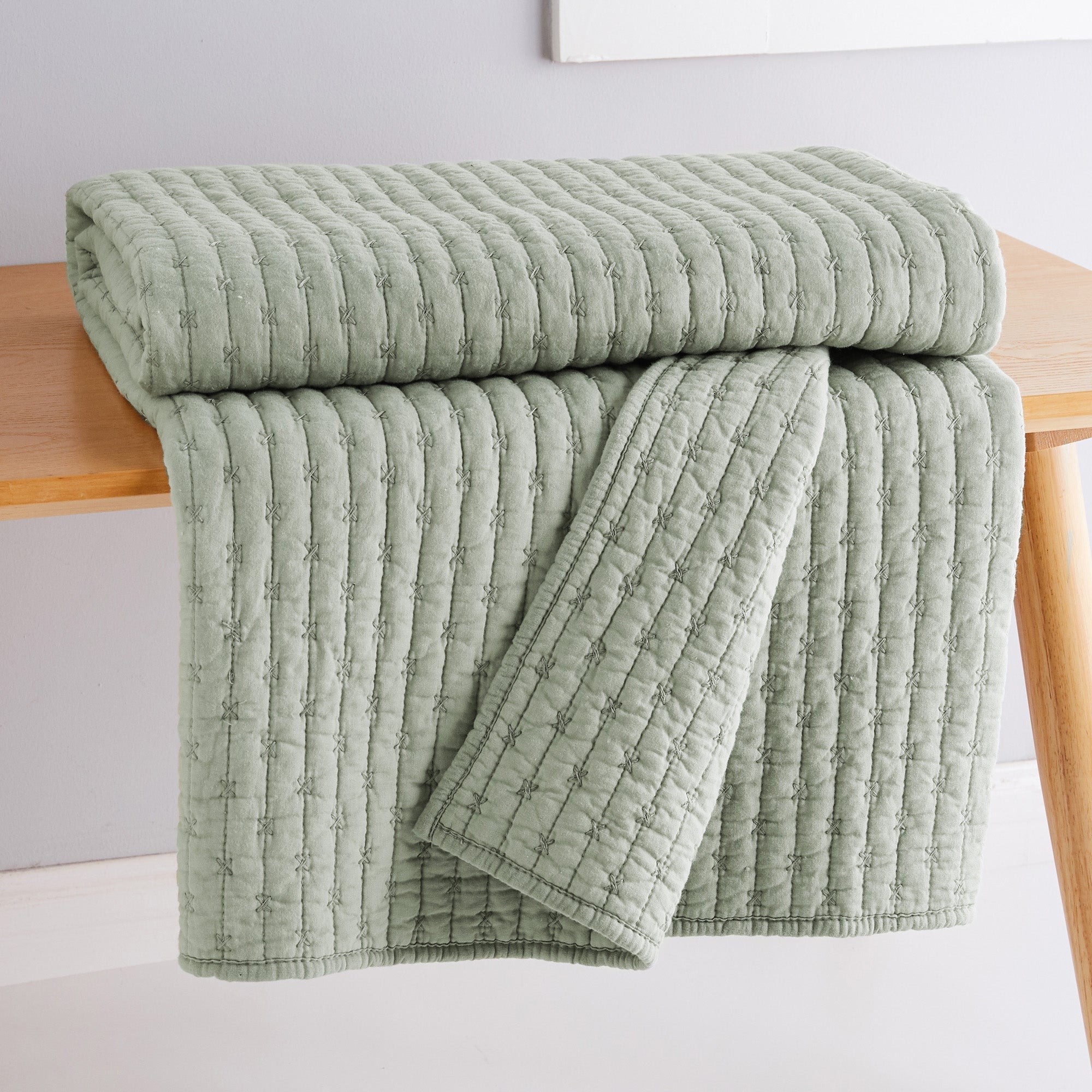 Cross Stitch Quilted Throw