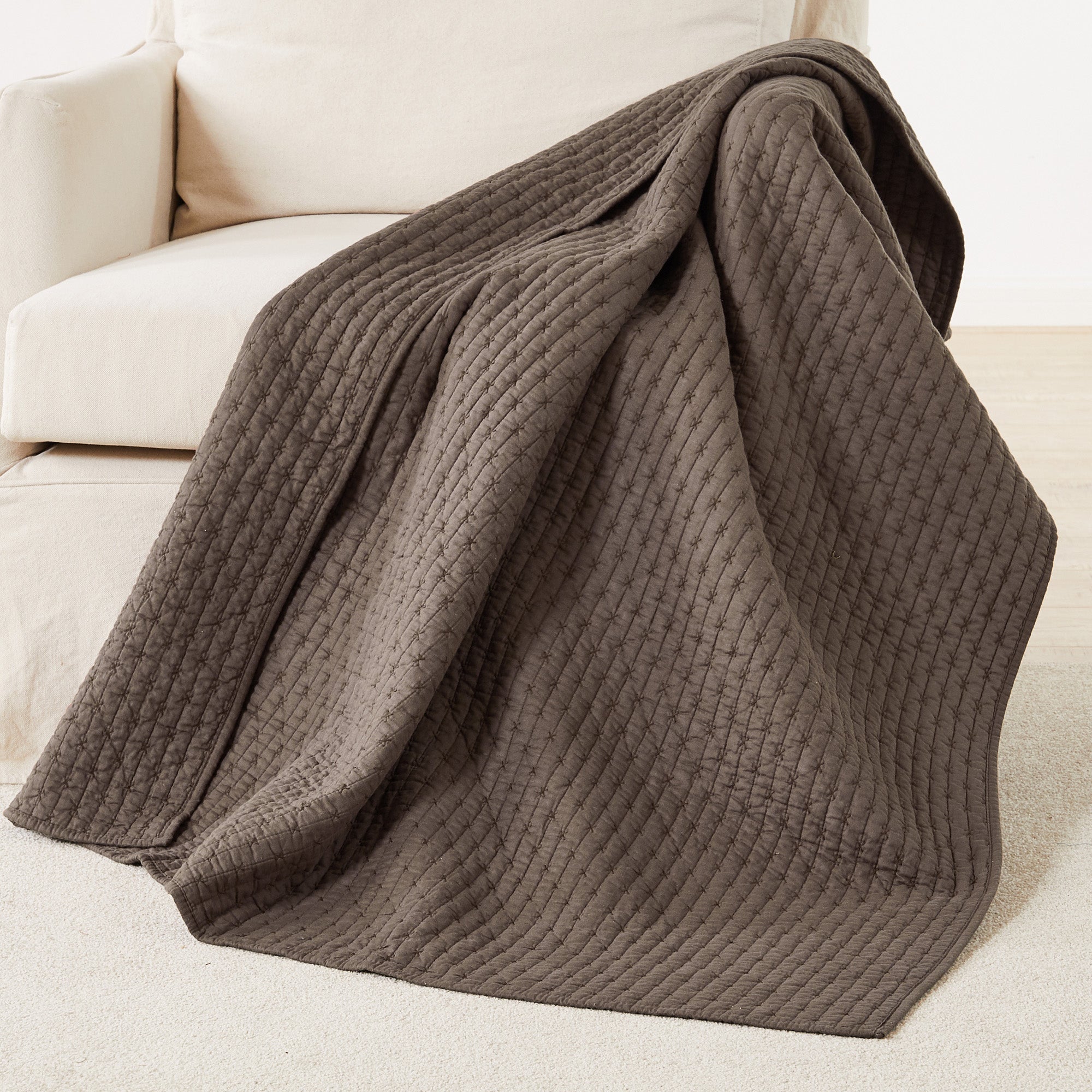 Levtex Home Cross Stitch Quilted Throw Throws