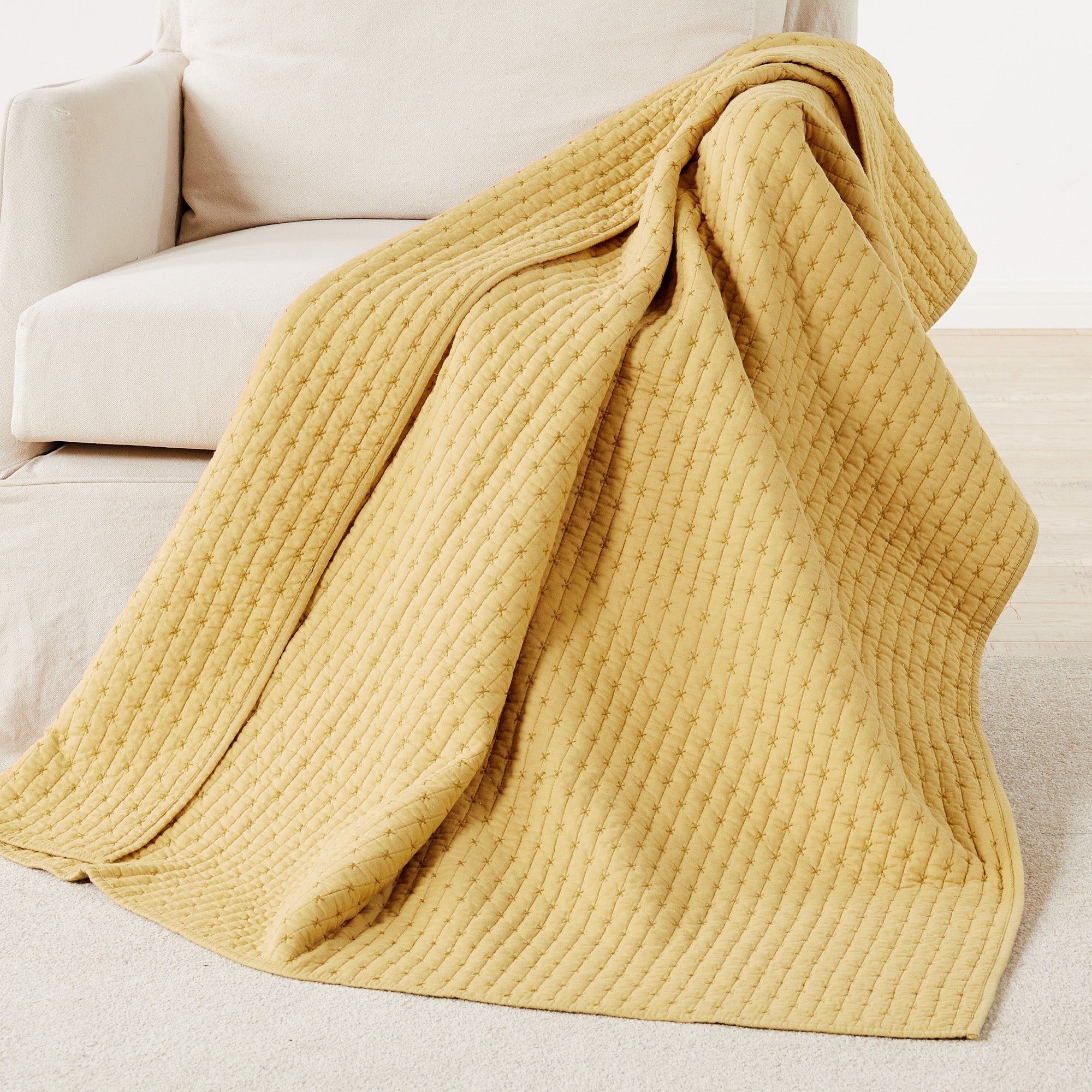 Levtex Home Cross Stitch Quilted Throw Throws