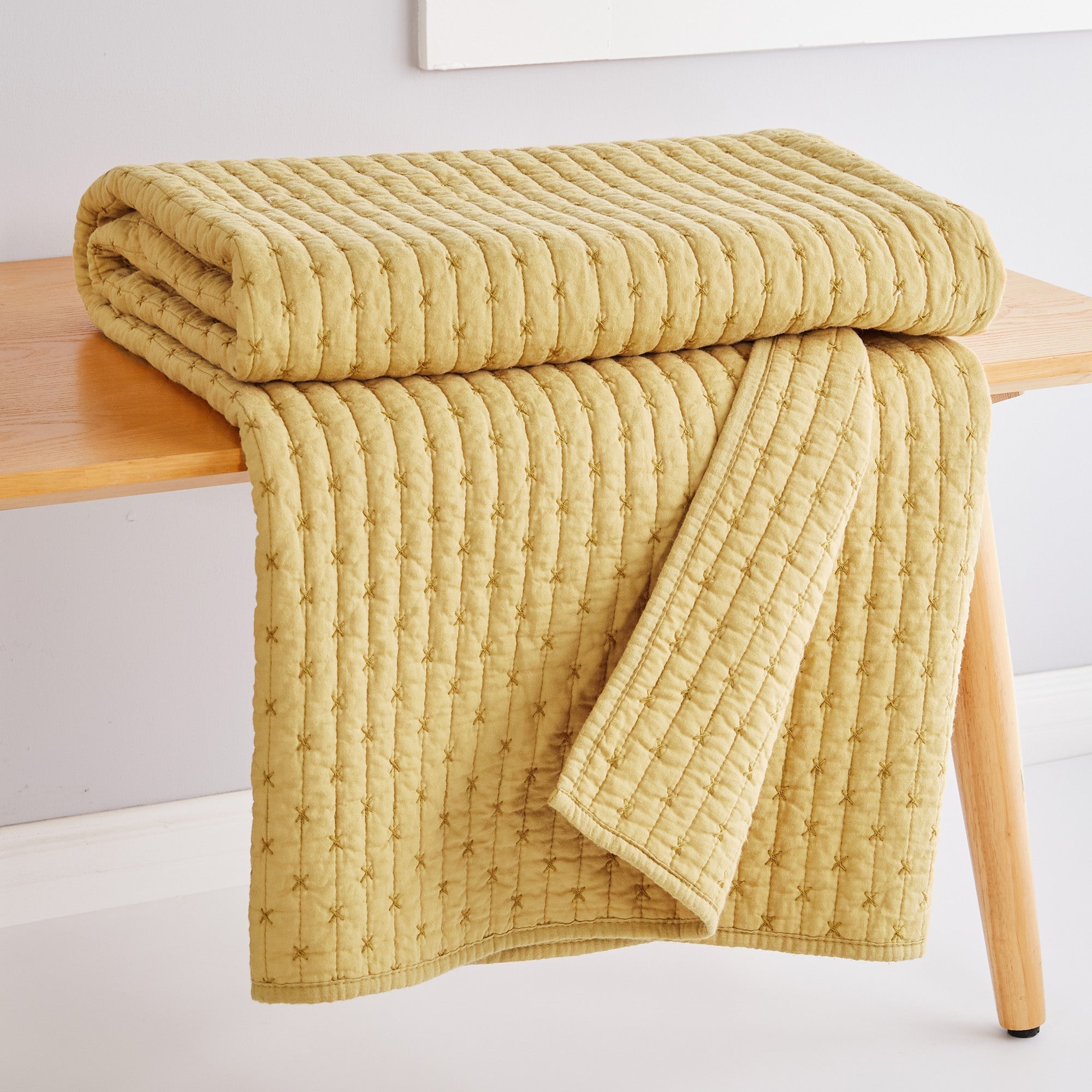 Levtex Home Cross Stitch Quilted Throw Throws