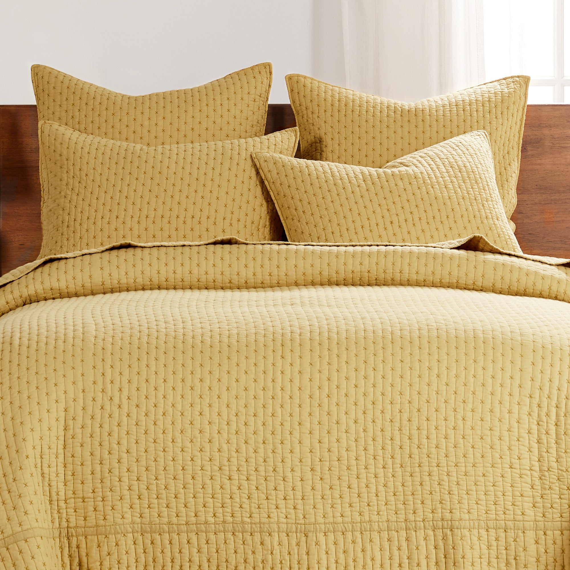 Levtex Home Cross Stitch Euro Sham Set of 2 Euro Shams