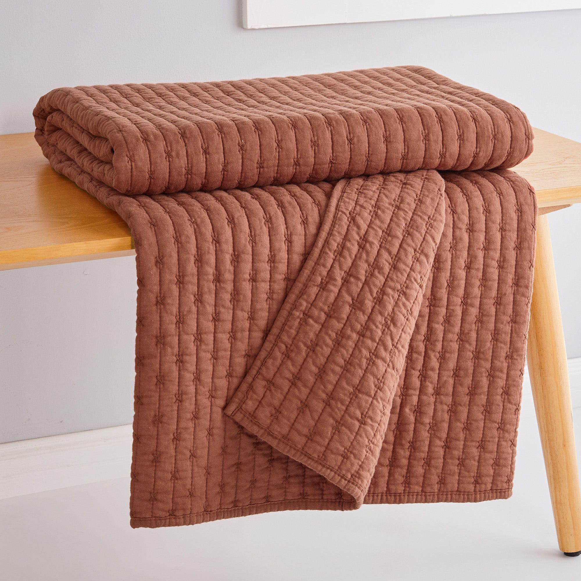 Levtex Home Cross Stitch Quilted Throw Throws