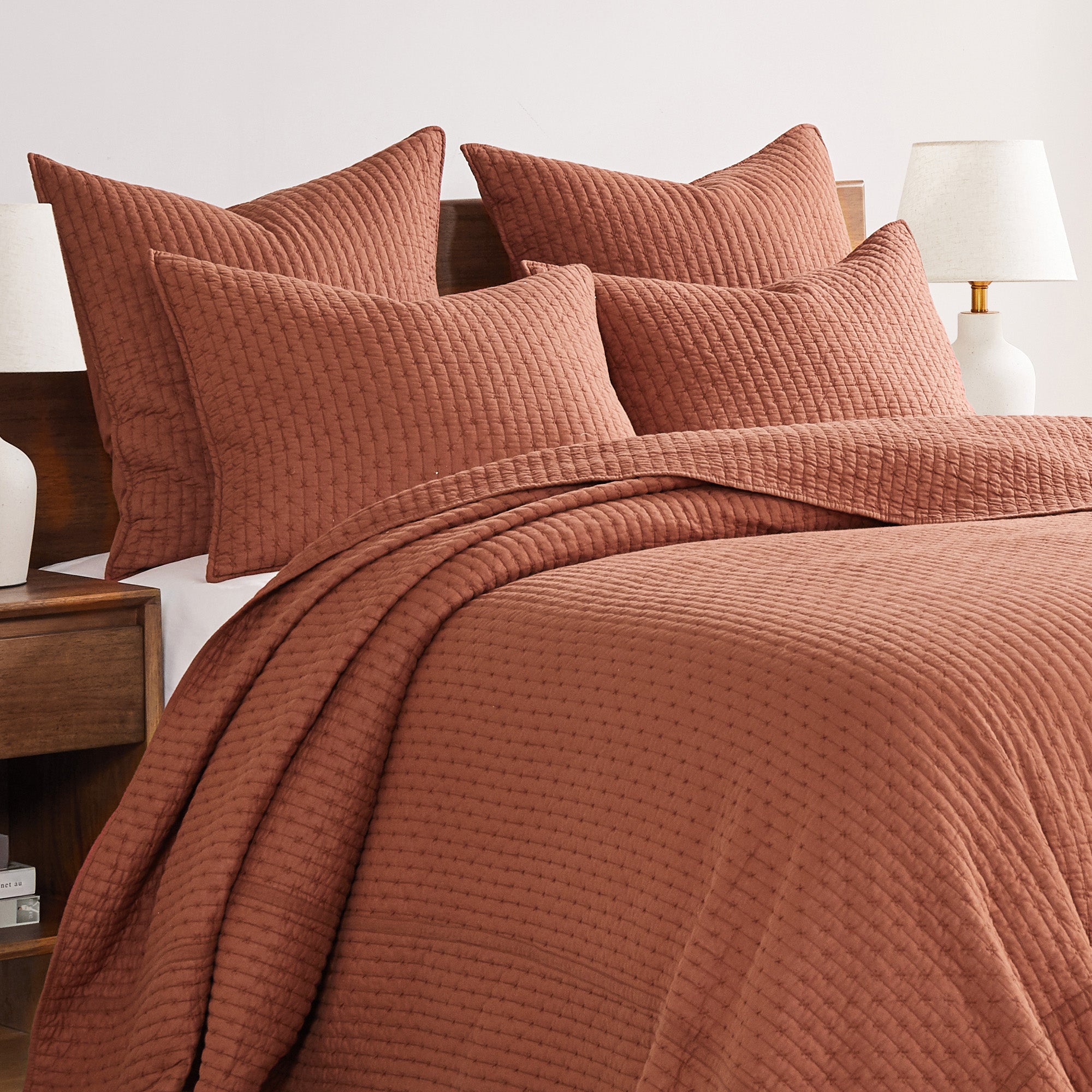 Levtex Home Cross Stitch Euro Sham Set of 2 Euro Shams