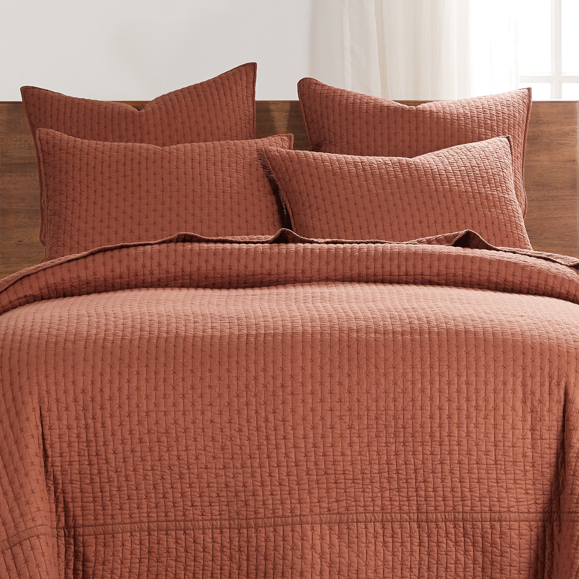Levtex Home Cross Stitch Euro Sham Set of 2 Euro Shams