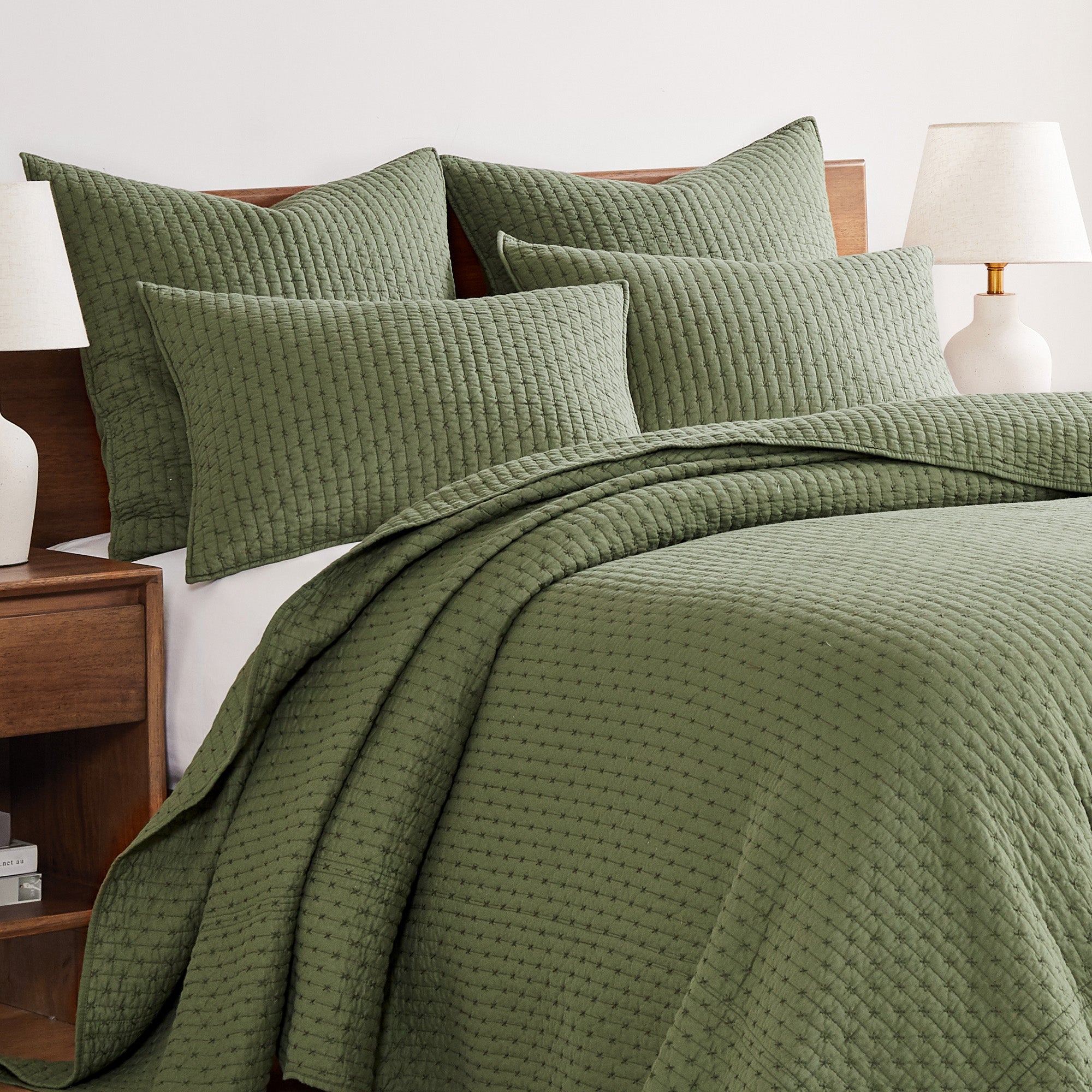 Levtex Home Cross Stitch Euro Sham Set of 2 Euro Shams