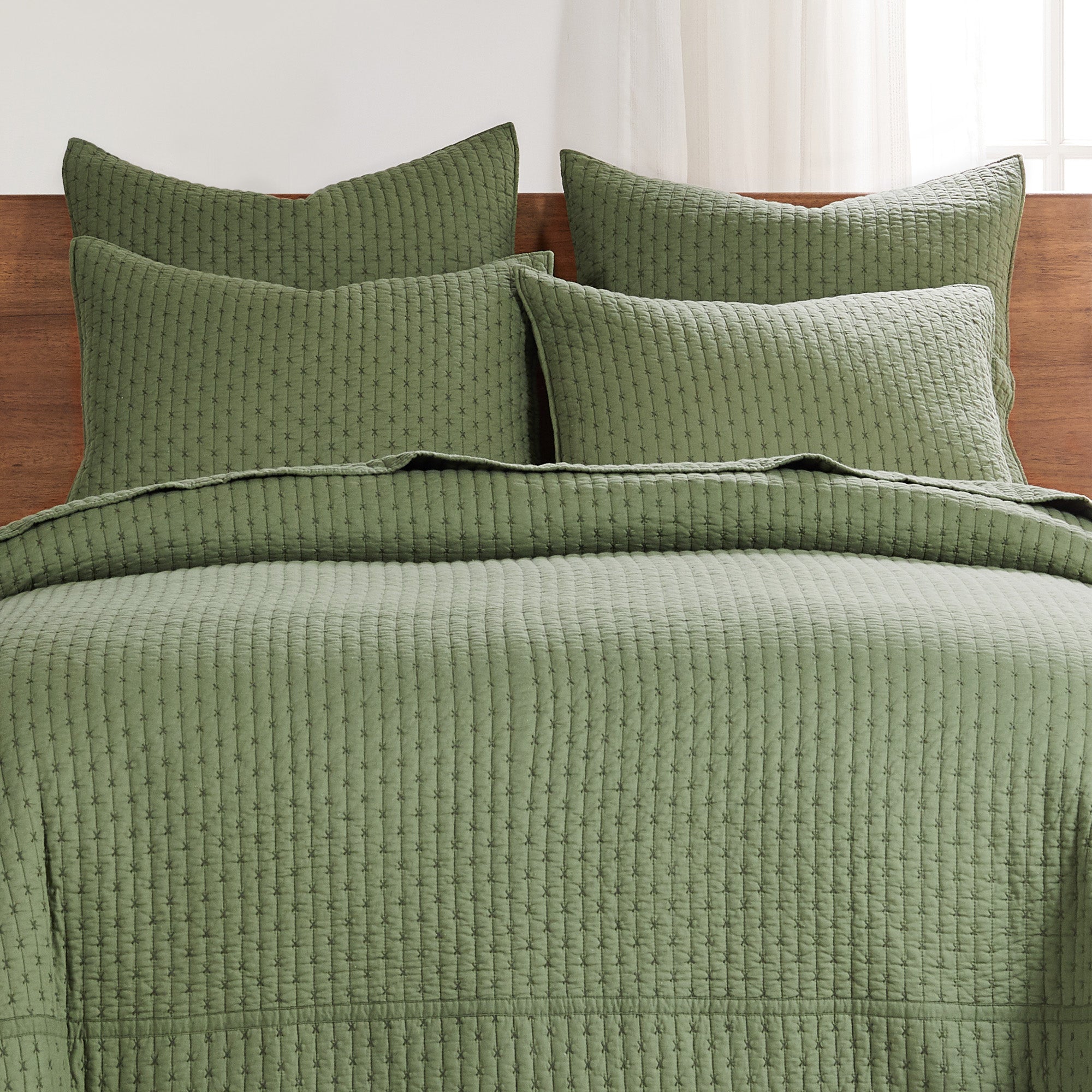 Levtex Home Cross Stitch Euro Sham Set of 2 Euro Shams