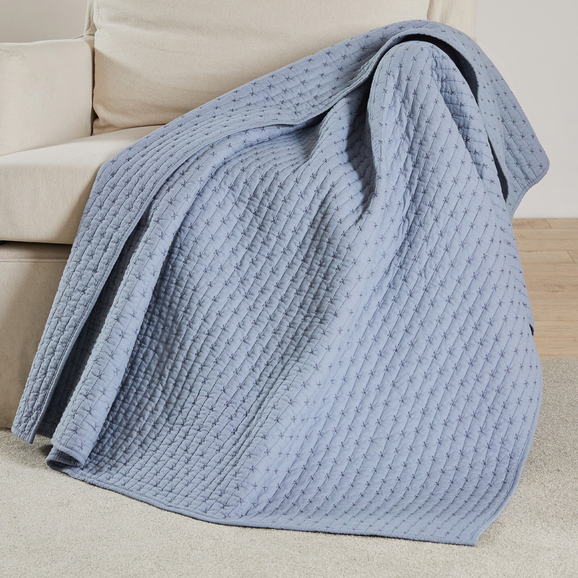 Levtex Home Cross Stitch Quilted Throw Throws