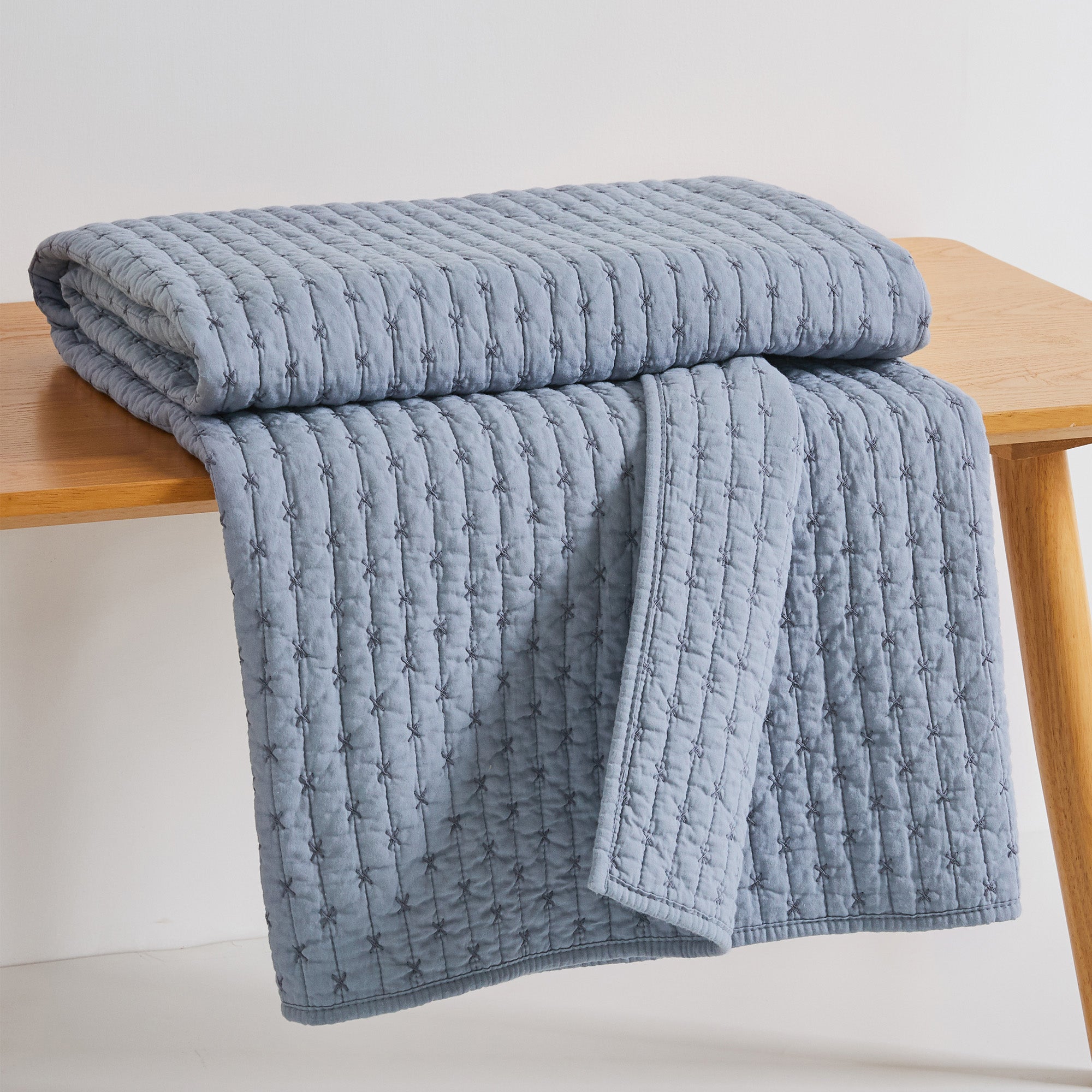 Levtex Home Cross Stitch Quilted Throw Throws