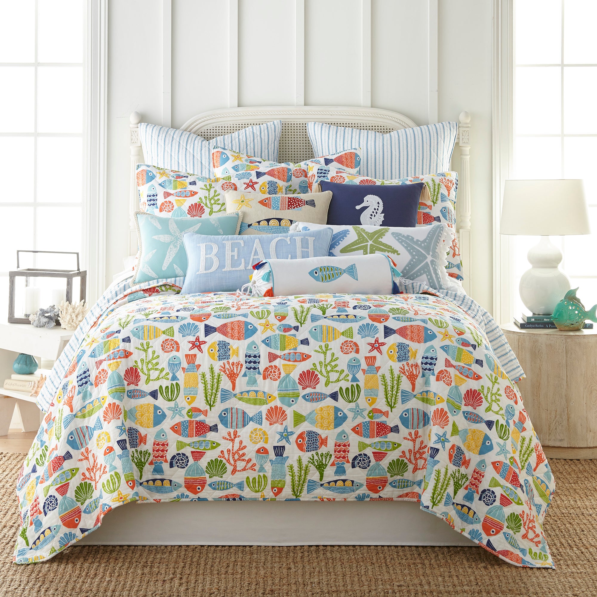 Levtex Home St. Anton Multi Color Fish Pillow Decorative Pillows