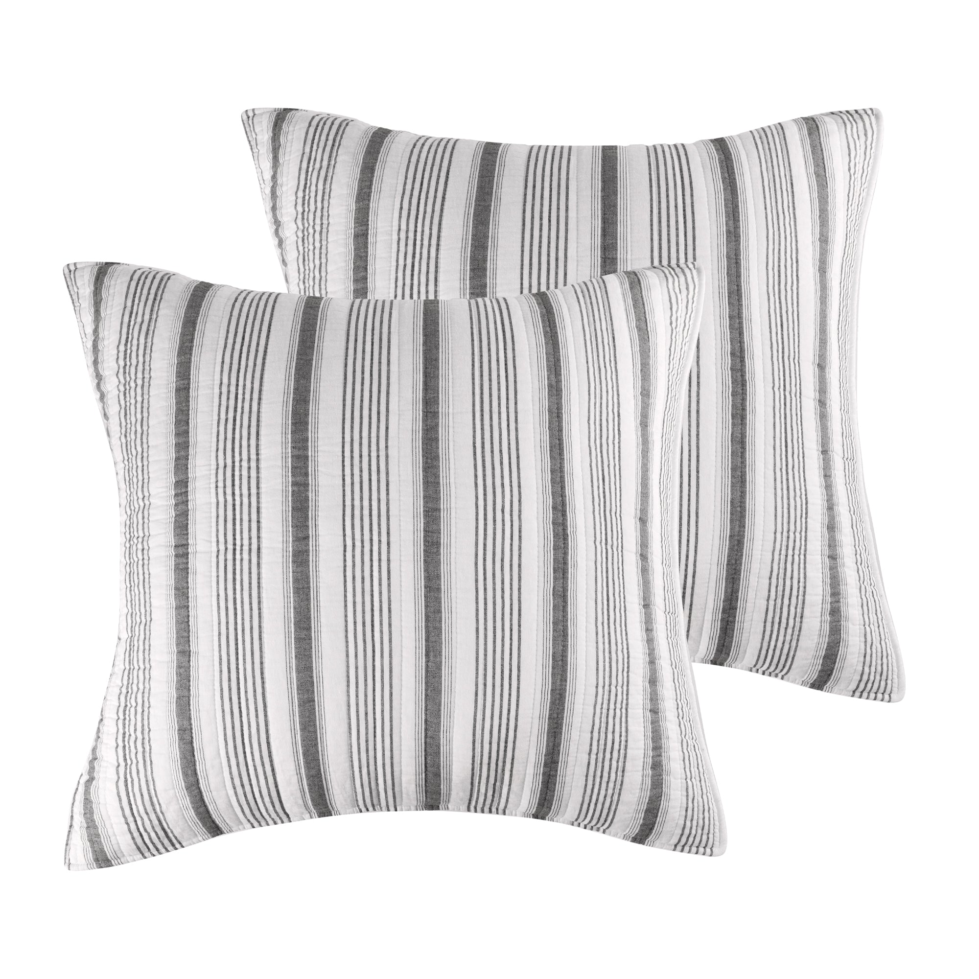 Camden Euro Sham Set of 2 - Quilt back Stripe