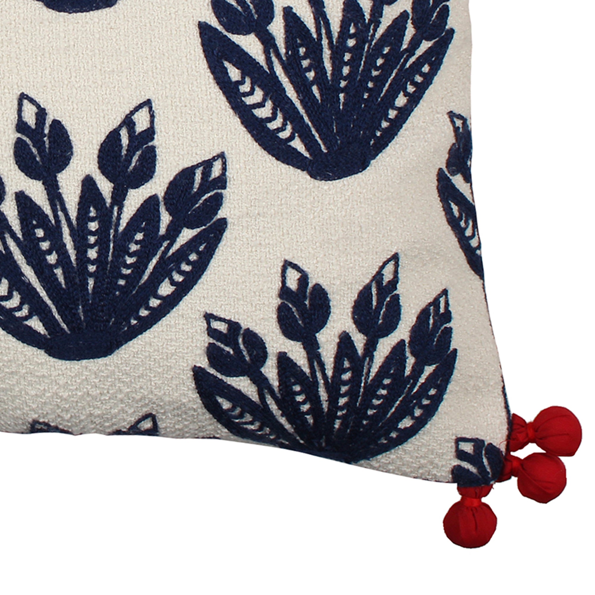 Levtex Home Nanette Crewel Pom Pillow Decorative Pillows