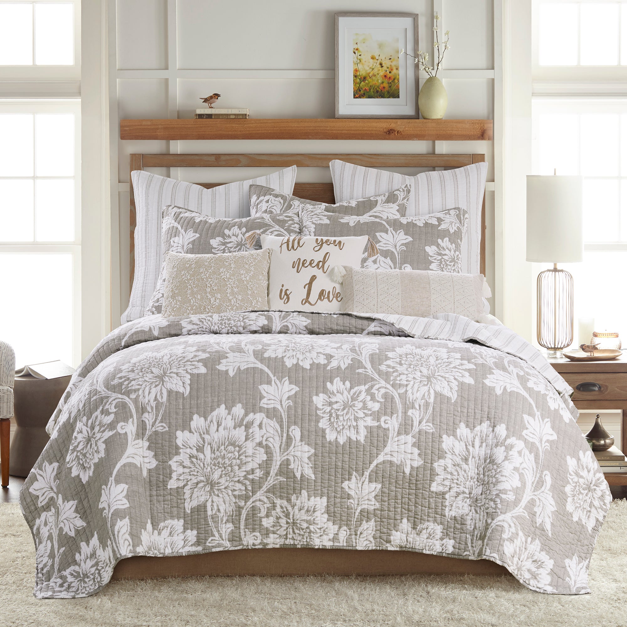 Levtex Home Sanira Diamond Applique Tassel Pillow Decorative Pillows
