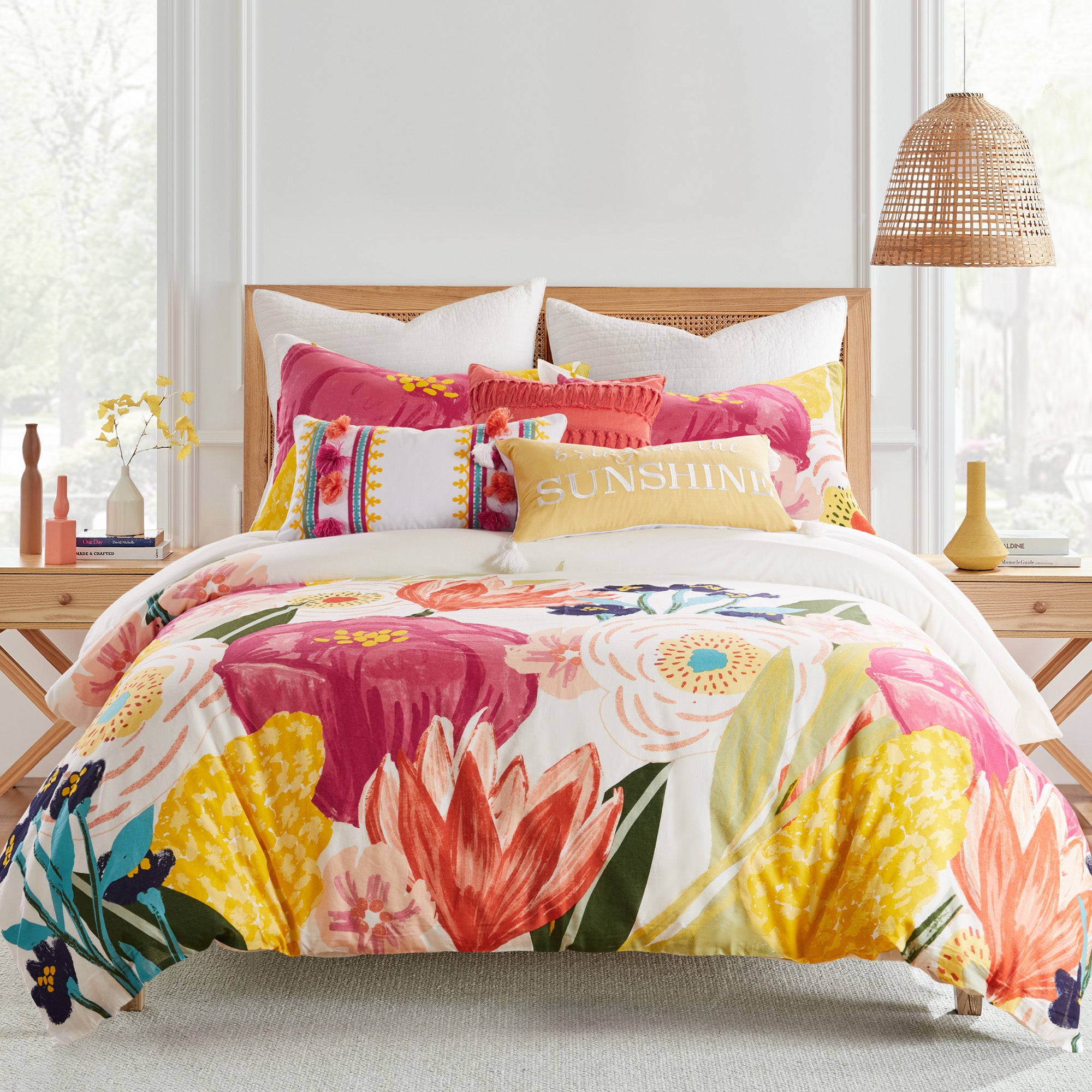 Levtex Home Grandiflora Embroidered Tassel Pillow Decorative Pillows