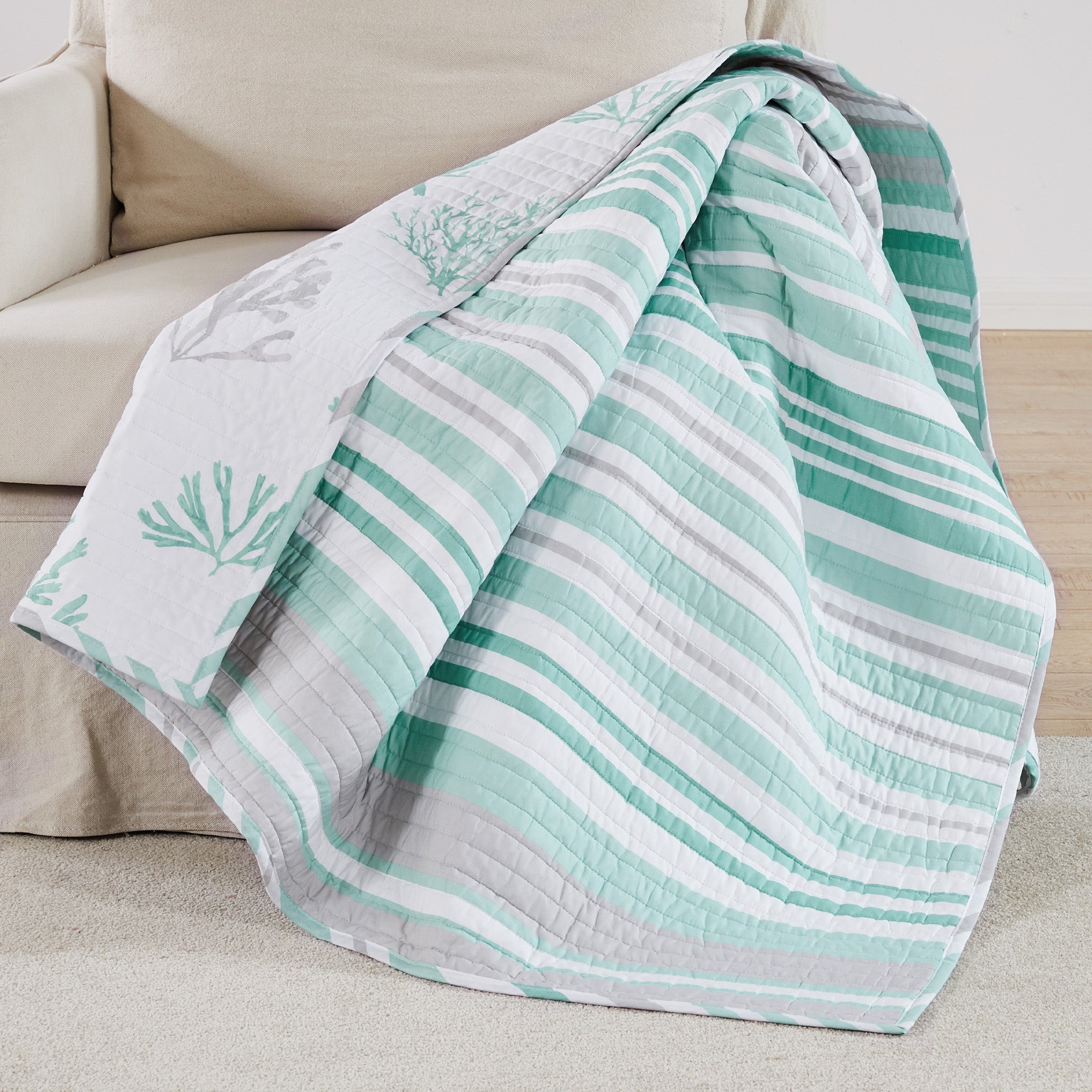 Levtex Home Truro Stripe Quilted Throw Throws