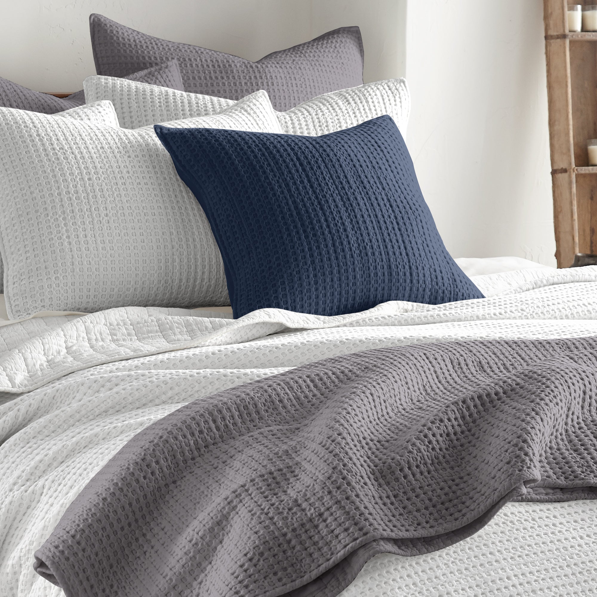 Levtex Home Mills Waffle Square Pillow Decorative Pillows