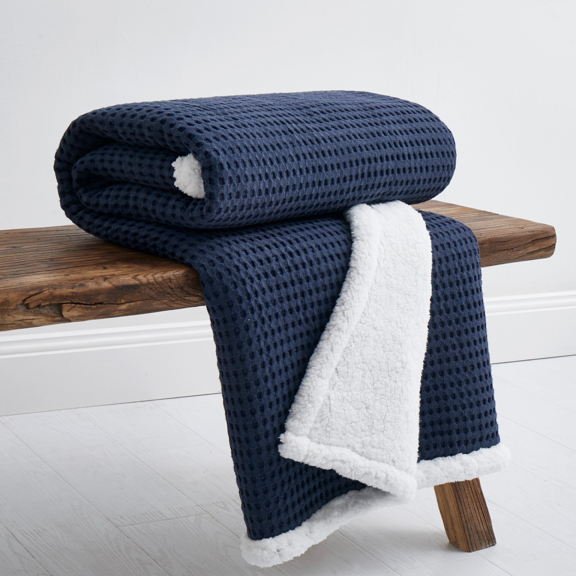 Mills Waffle Sherpa Throw - Levtex Home