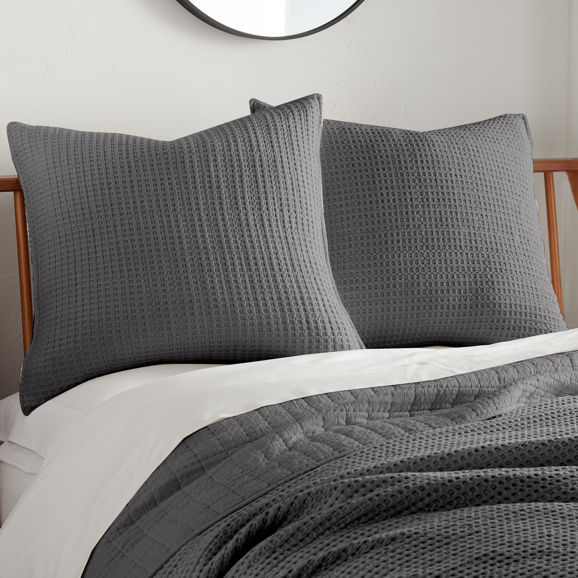 Levtex Home Mills Waffle Euro Sham Set of 2 Euro Shams