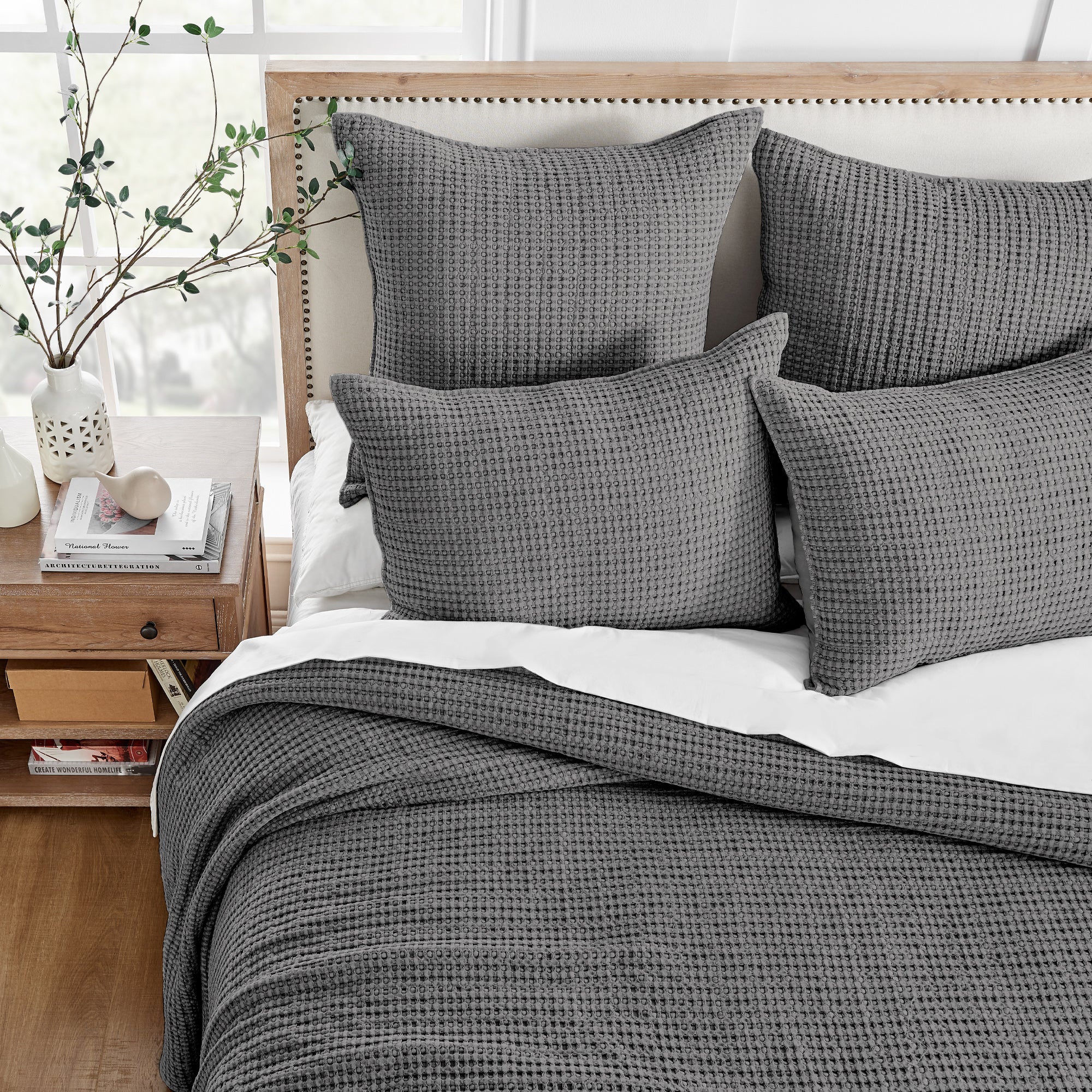 Levtex Home Mills Waffle Euro Sham Set of 2 Euro Shams