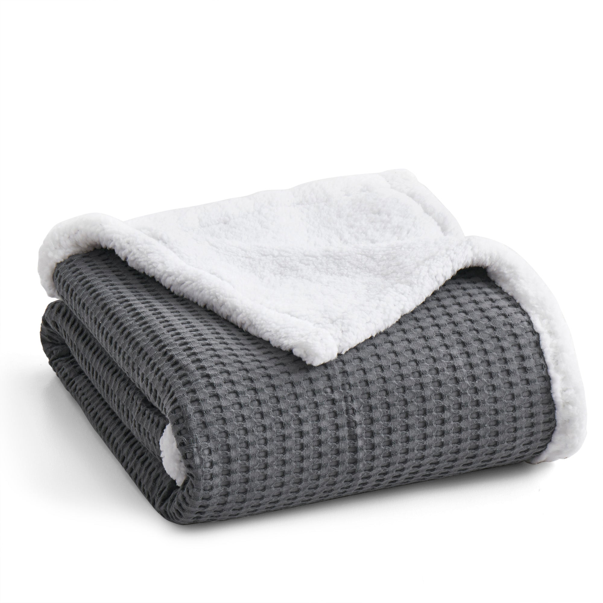 Mills Waffle Sherpa Throw - Levtex Home