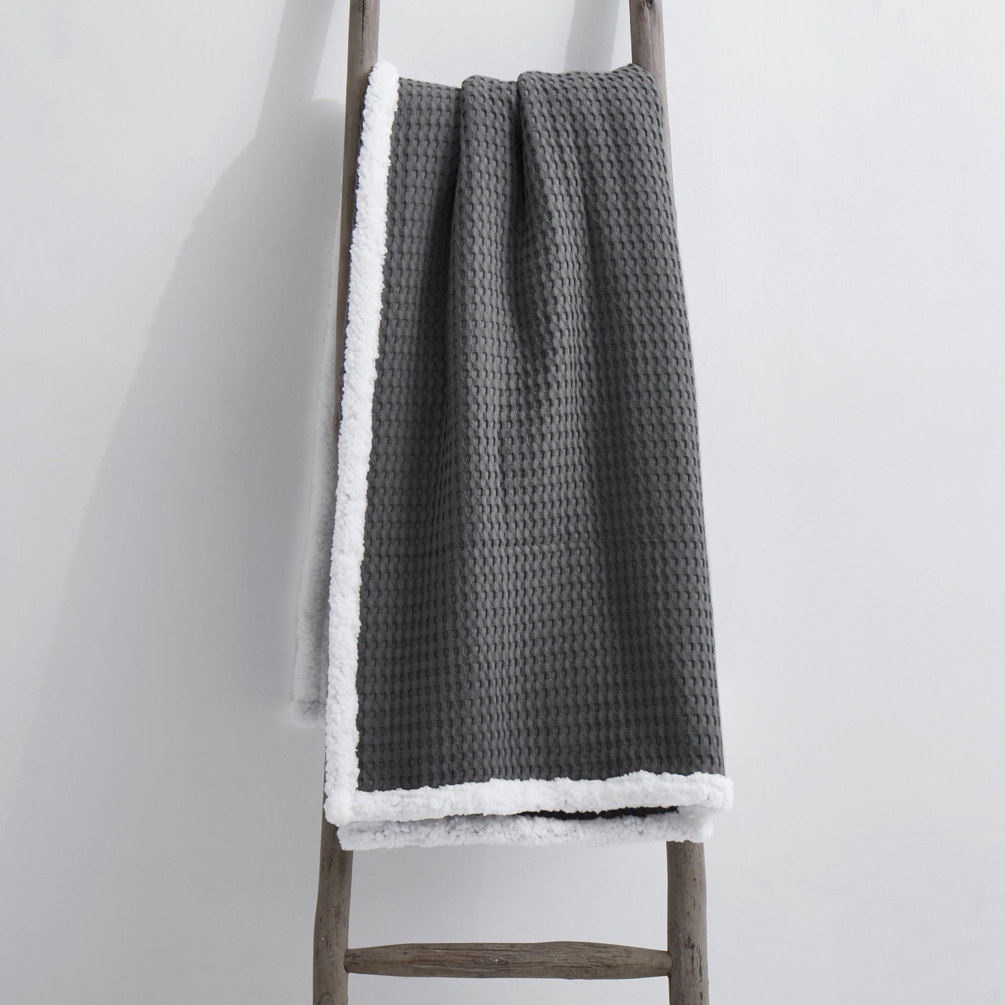 Mills Waffle Sherpa Throw - Levtex Home