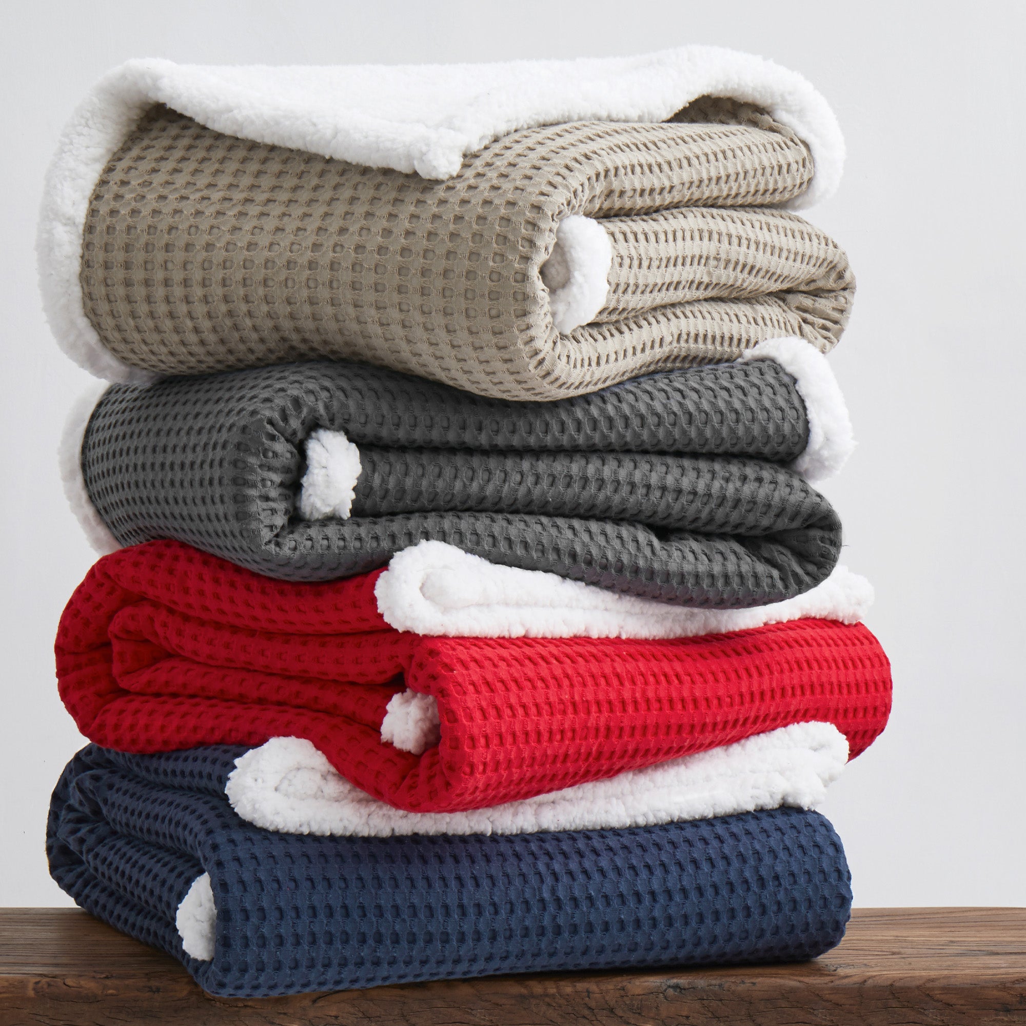 Mills Waffle Sherpa Throw - Levtex Home