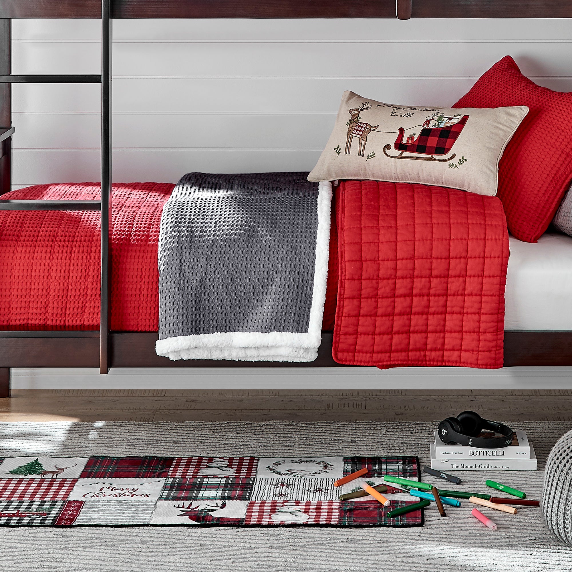Mills Waffle Sherpa Throw - Levtex Home