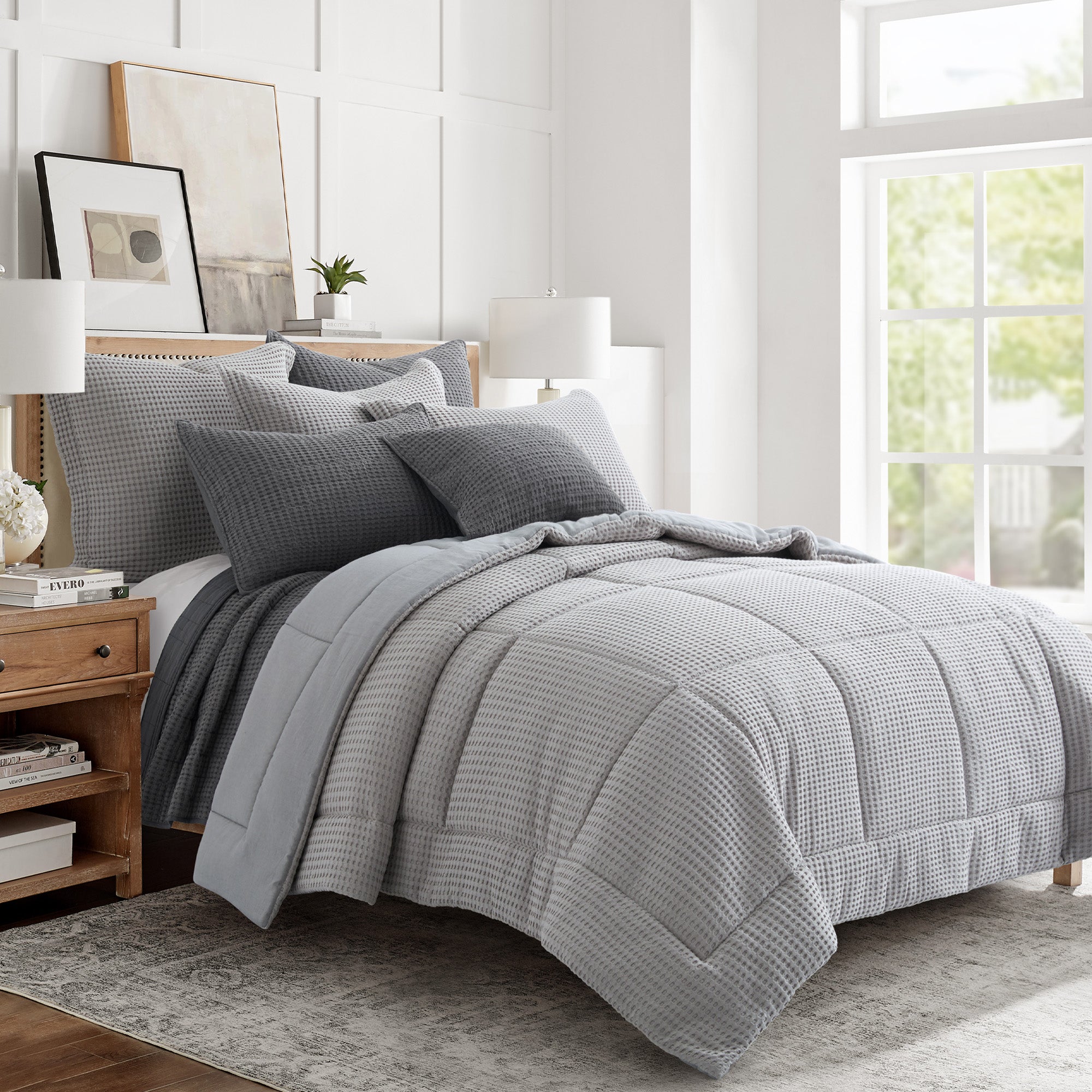 Levtex Home Mills Waffle Euro Sham Set of 2 Euro Shams