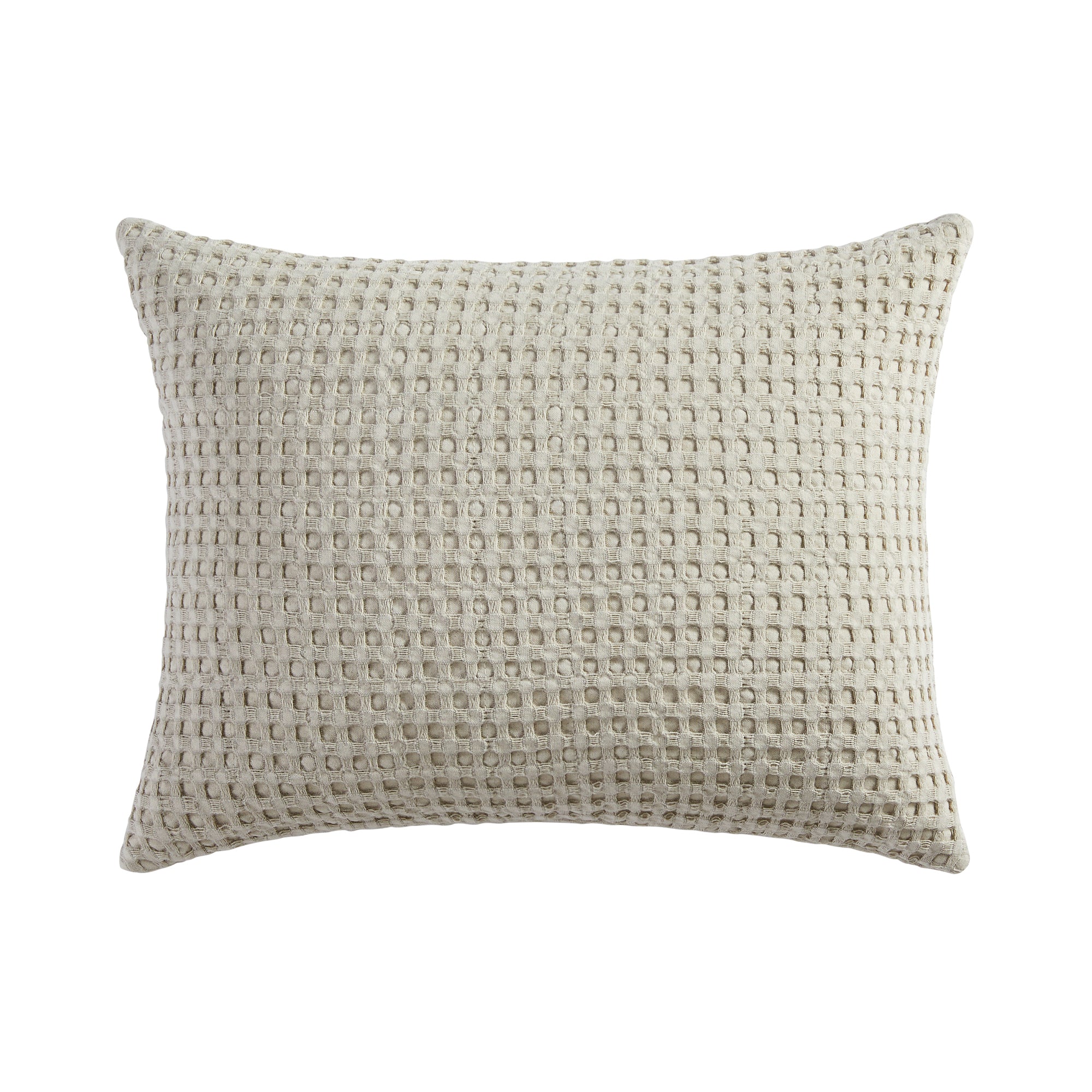 Mills Waffle Taupe Pillow 14x18