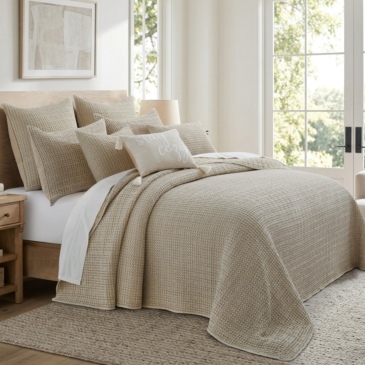 Mills Waffle Bedspread Set