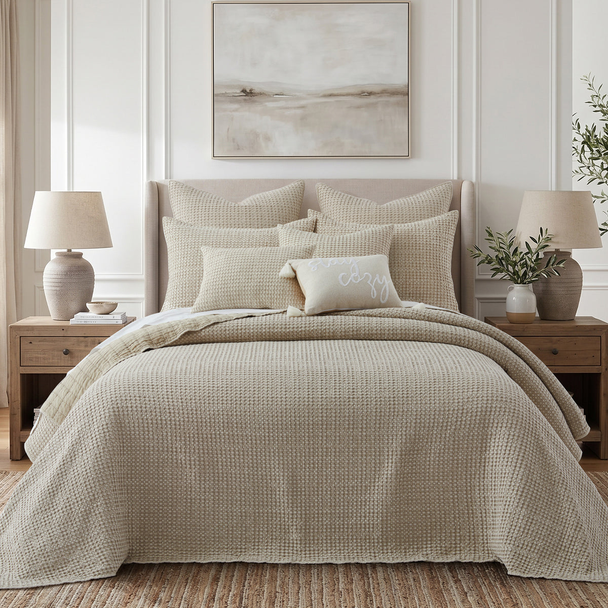 Mills Waffle Bedspread Set