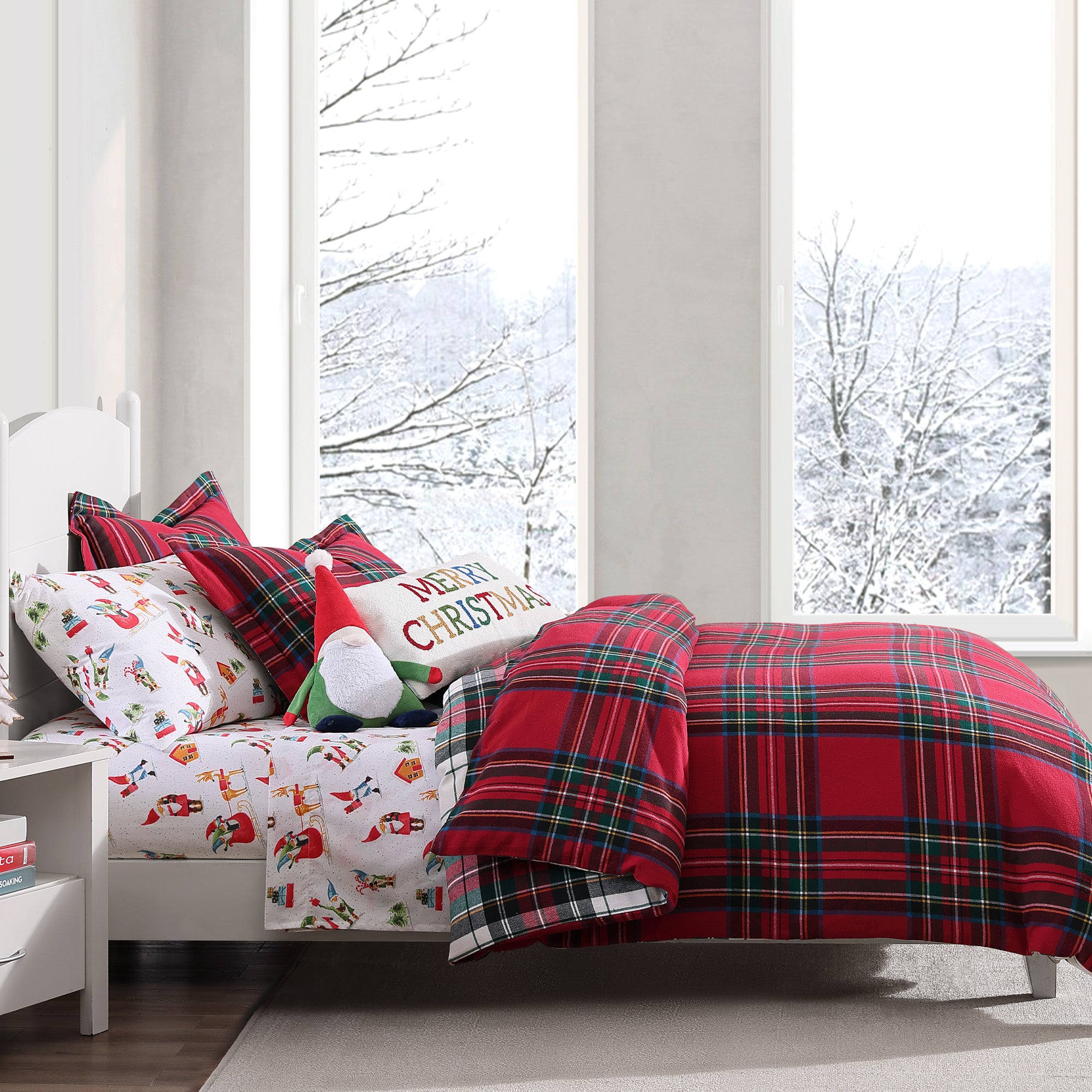 Levtex Home Spencer Plaid Flannel Duvet Cover Set Duvets