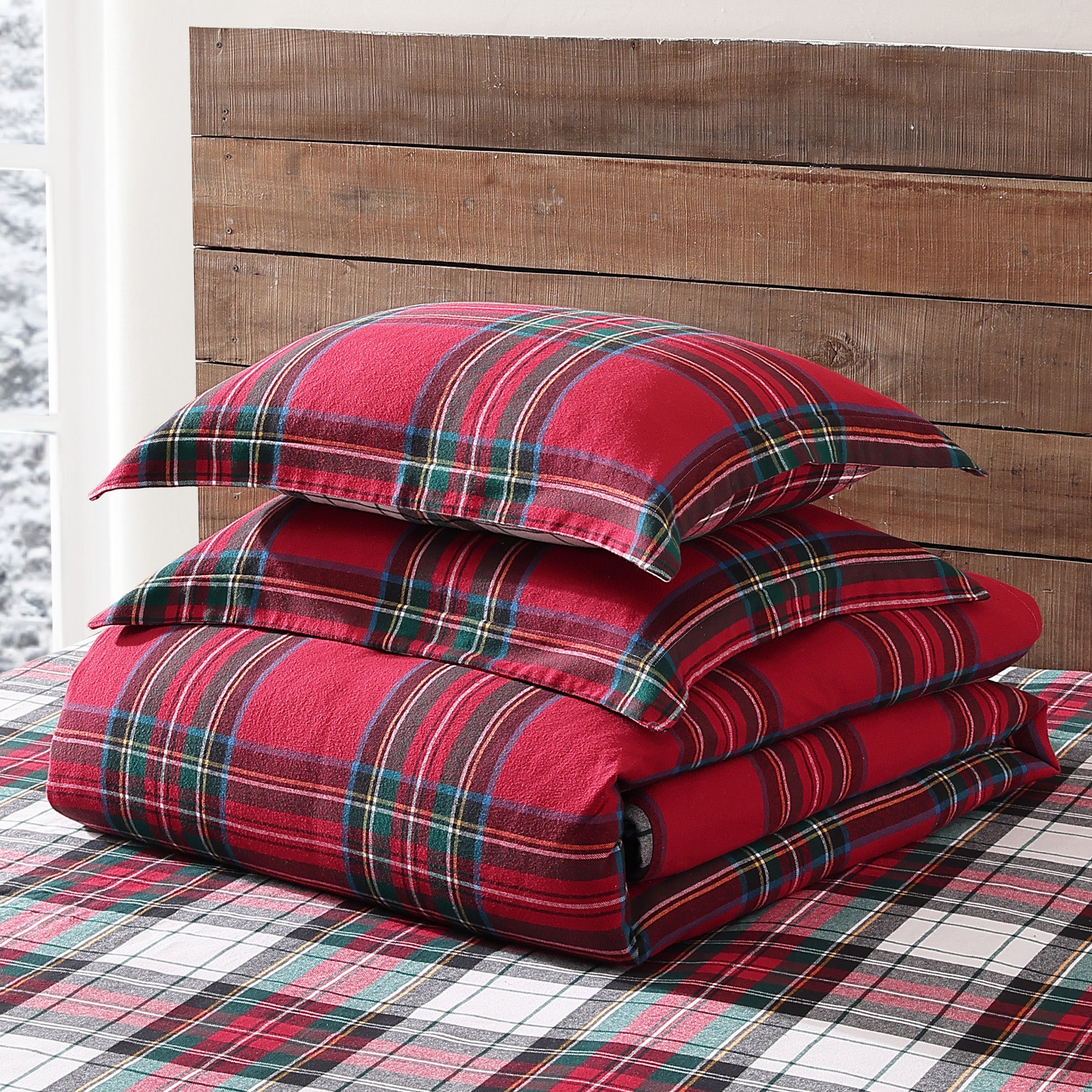 Levtex Home Spencer Plaid Flannel Duvet Cover Set Duvets