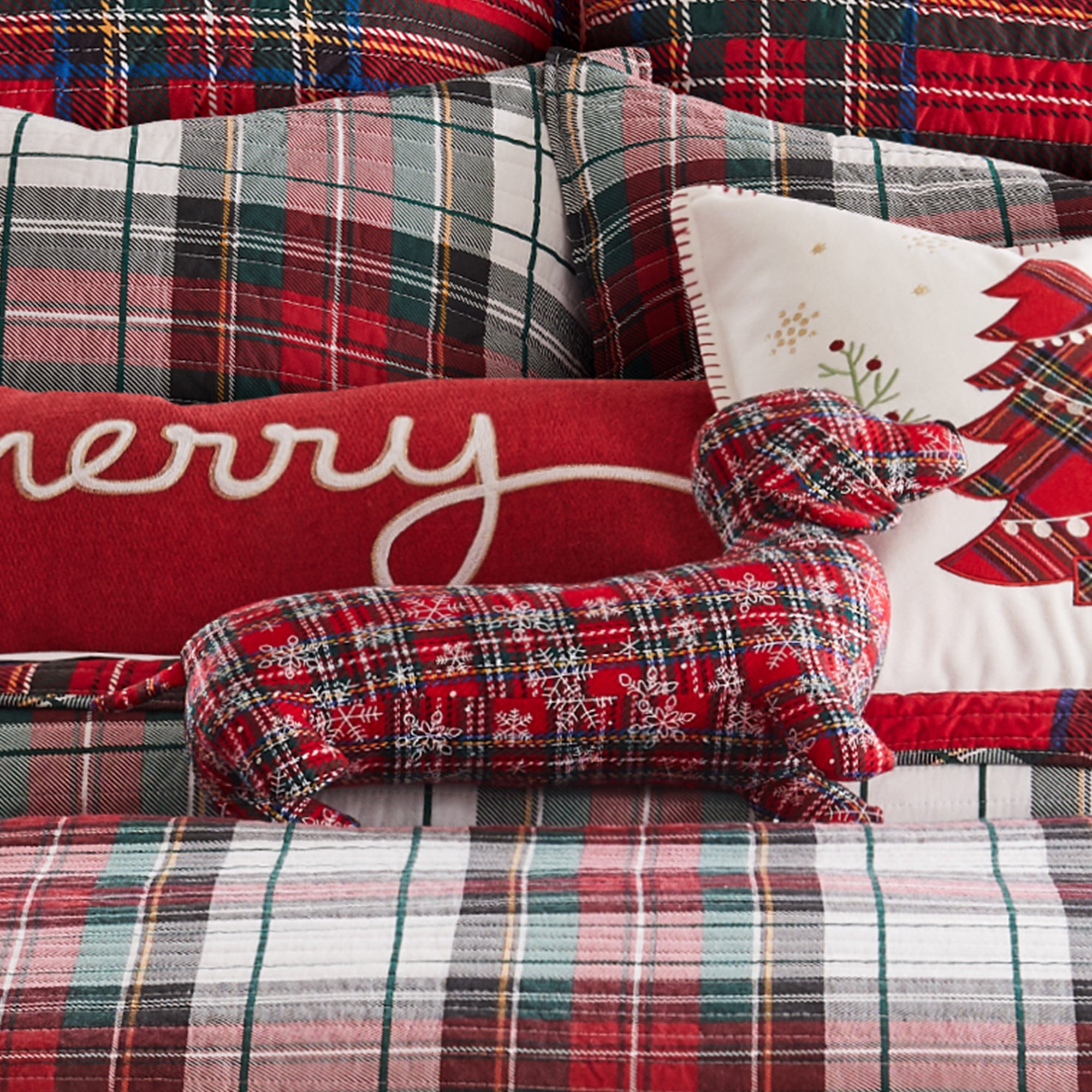 Levtex Home Spencer Plaid Dog Pillow - Red Decorative Pillows
