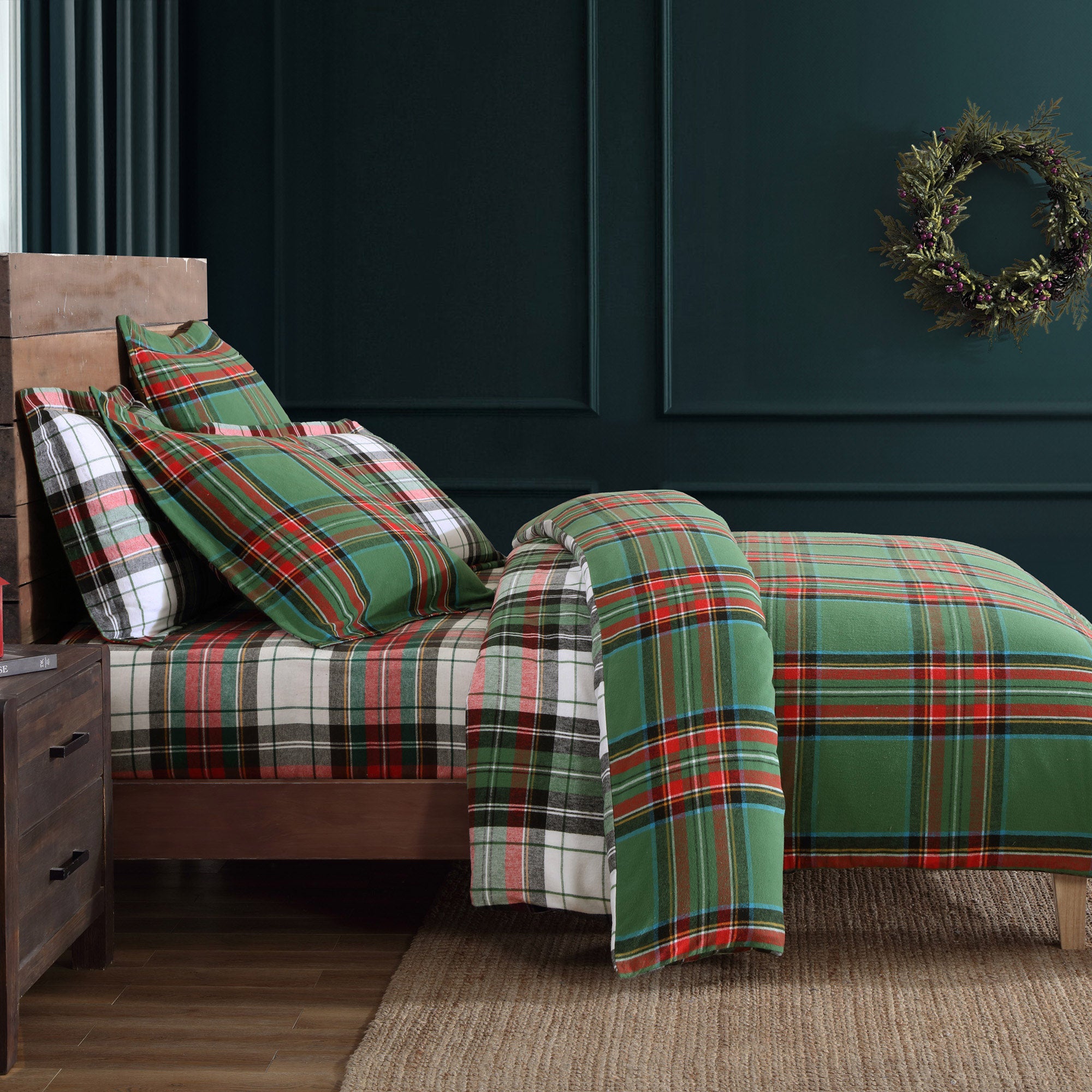 Levtex Home Spencer Plaid Flannel Duvet Cover Set Duvets