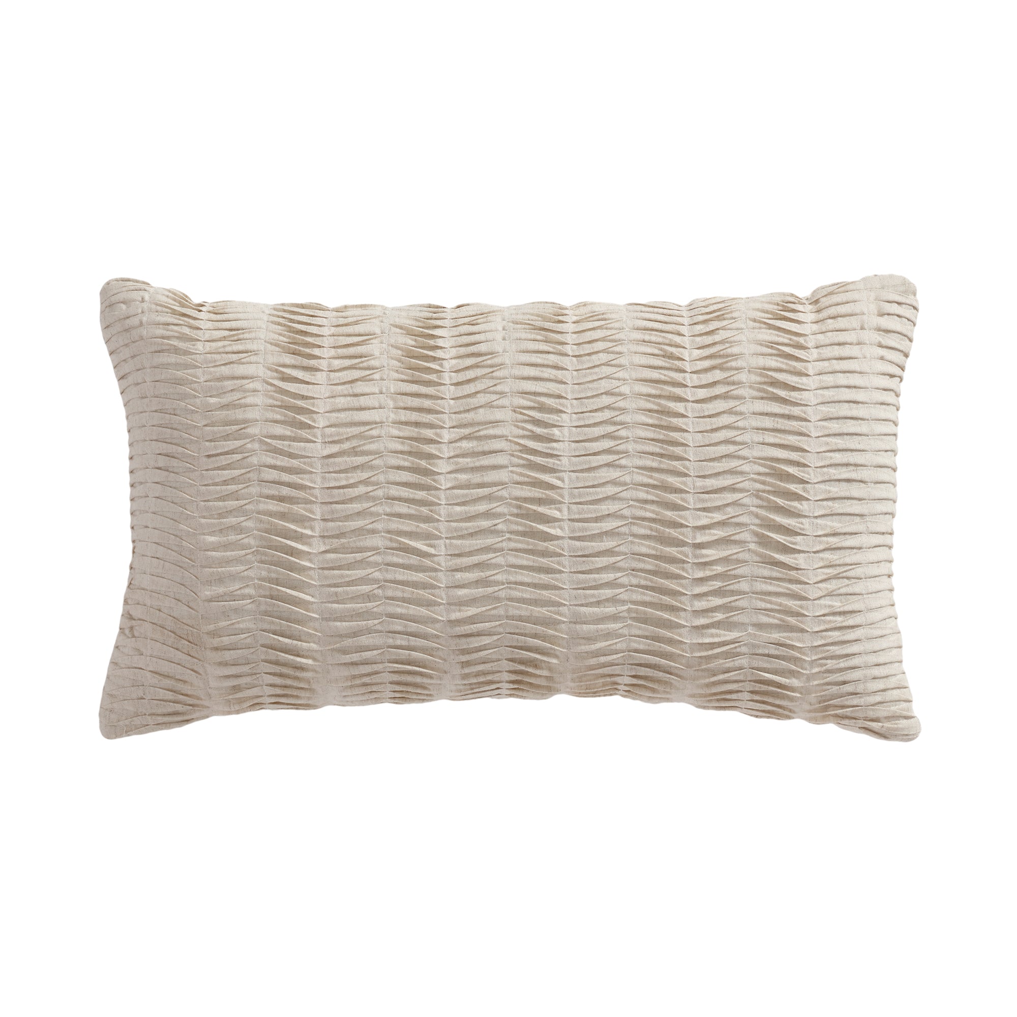 Spencer Plaid Neutral Pleated Pillow